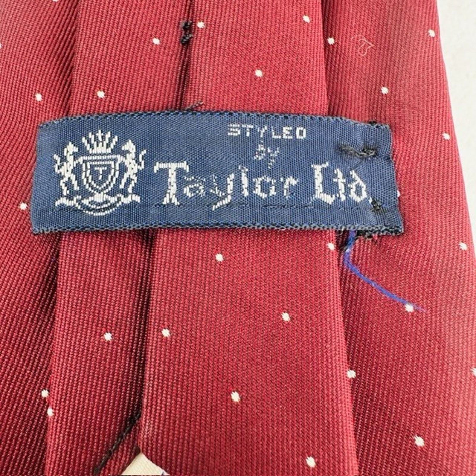 Other Taylor Ltd. Necktie Red(maroon) w/white polka dot Preppy VTG Size ONE SIZE - 2 Thumbnail