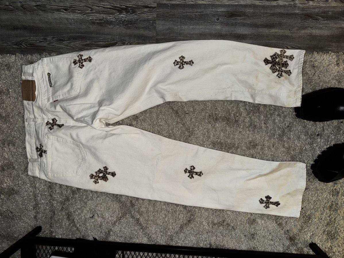 Chrome Hearts Chrome Hearts x Levis - White/ Leopard Cross patch denim Size US 33 - 4 Thumbnail