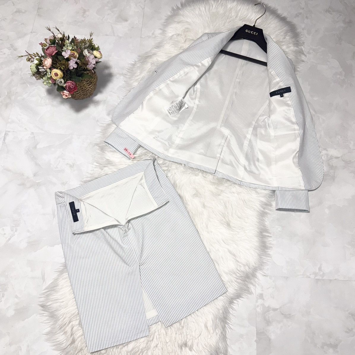 Gucci Authentic Gucci 1B GG seersucker striped skirt suit 36 38 Size XS / US 0-2 / IT 36-38 - 13 Thumbnail