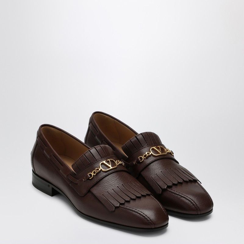 Valentino Valentino Garavani Moccasin Vlogo Signature Coffee Color With Fringes Size US 9.5 / EU 42-43 - 1 Thumbnail