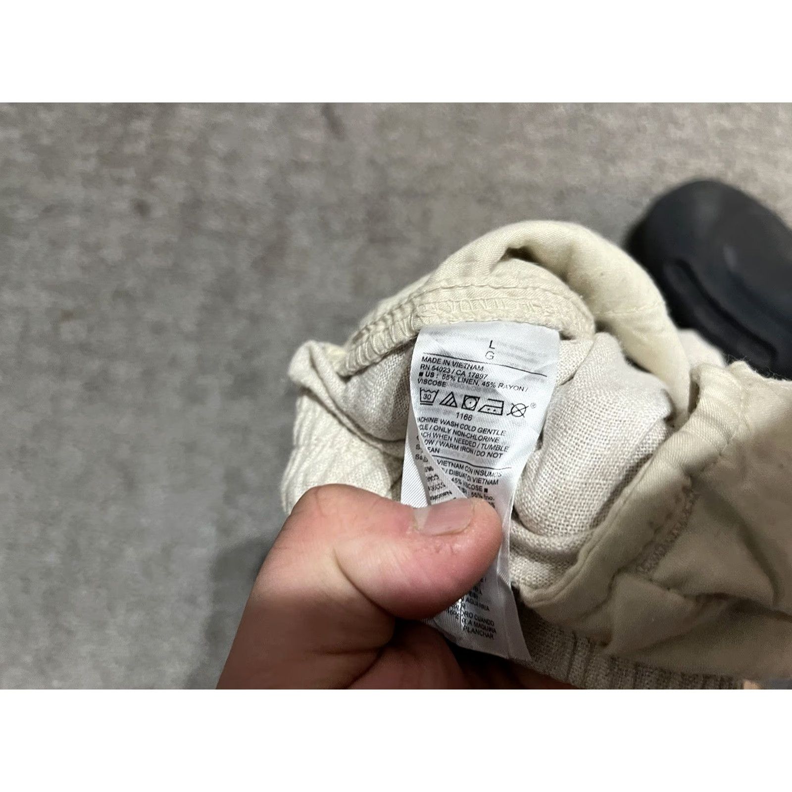 Old Navy Old Navy Pants Womens Large Beige Linen Blend Joggers Drawstring Elastic Cuffs Size 36" / US 14 / IT 50 - 6 Thumbnail