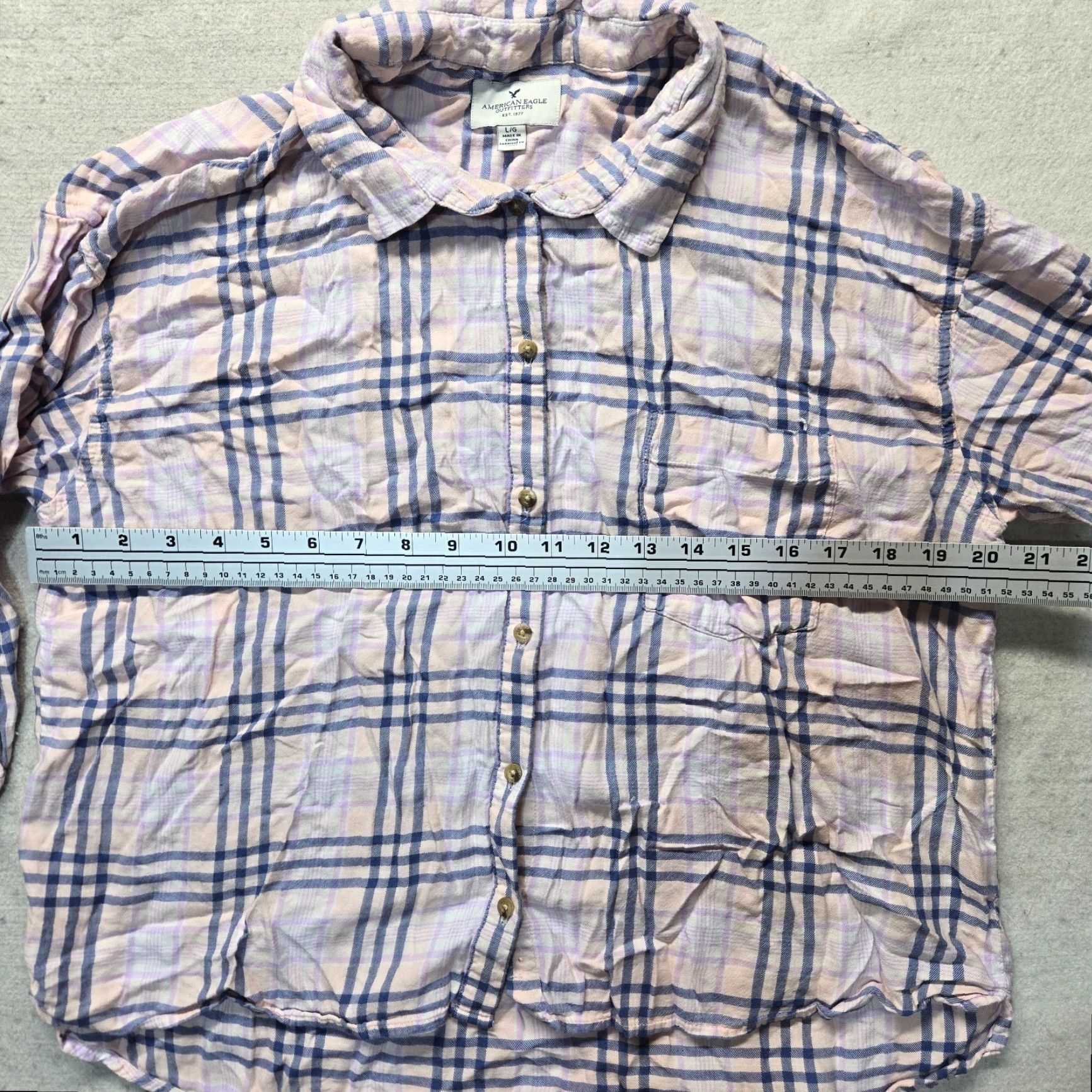 American Eagle Outfitters American Eagle Outfitters Shirt Women Large Pink Plaid Button-Up Long Sleeve Collared Casual Fall Winter Spring Women’s L Size L / US 10 / IT 46 - 4 Thumbnail