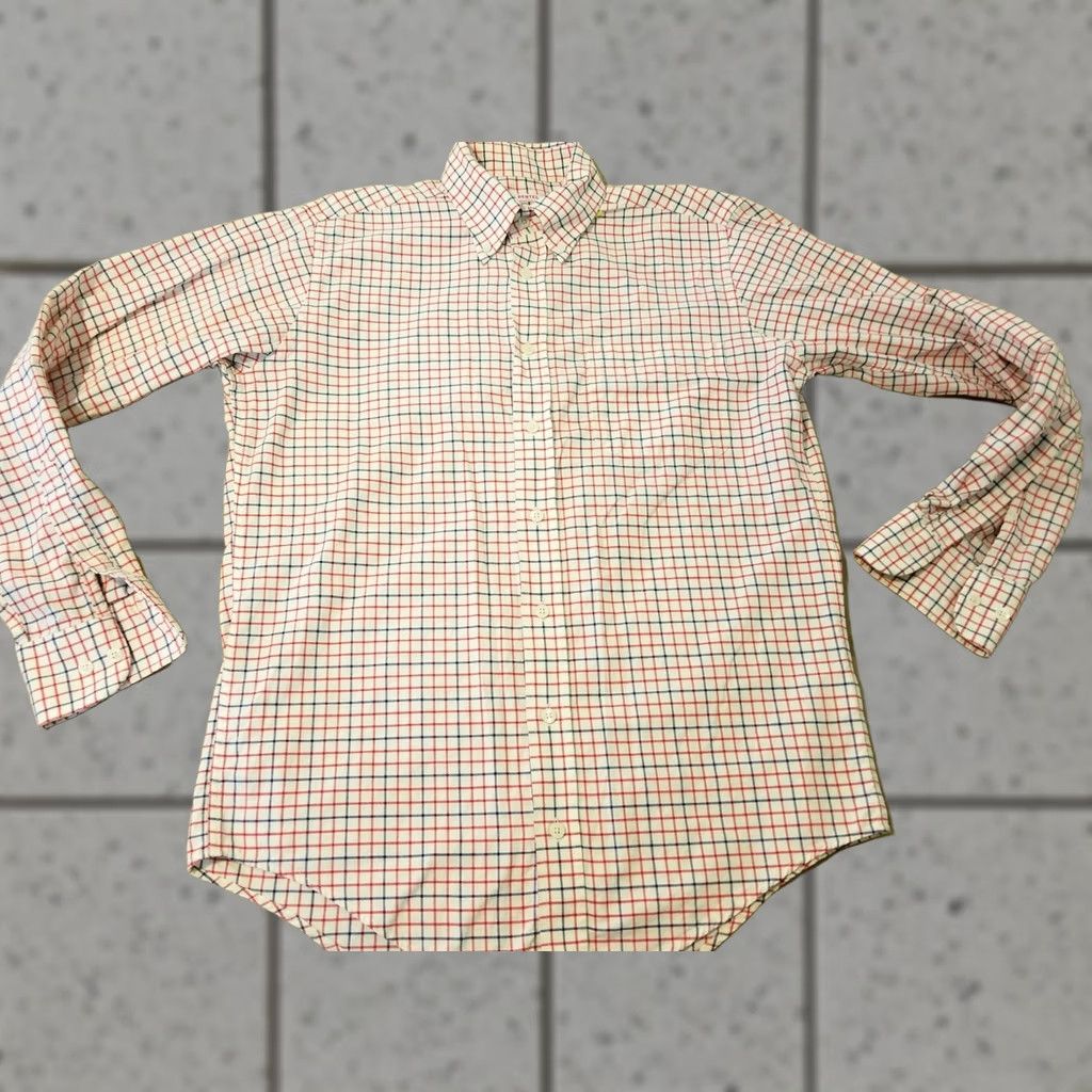 Vintage Berteil Dress Shirt Mens S White Cotton Long Sleeve Collared Button Shirt Size 36R - 1 Thumbnail