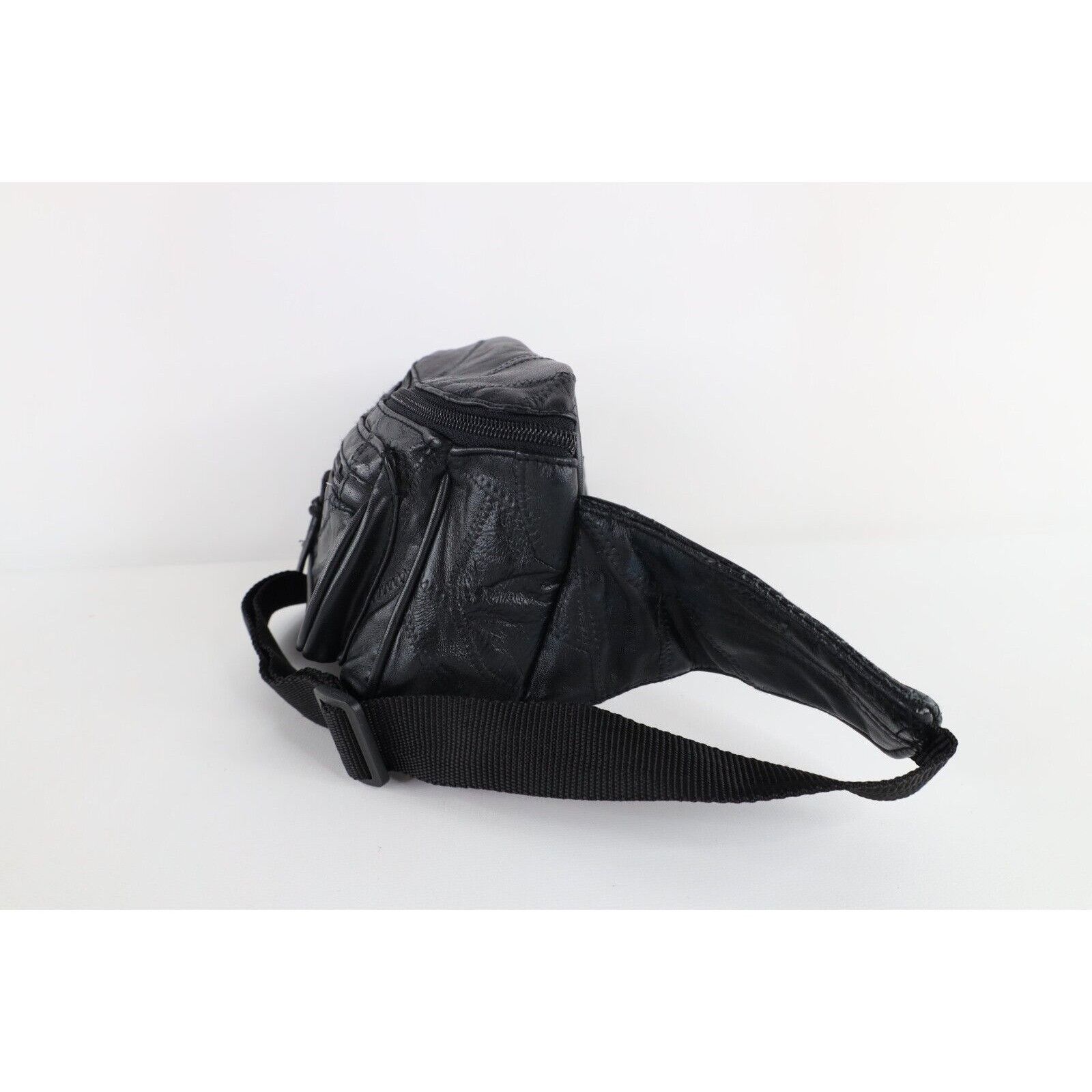 Vintage Vintage 90s Streetwear Blank Leather Festival Fanny Pack Bag Size ONE SIZE - 2 Thumbnail