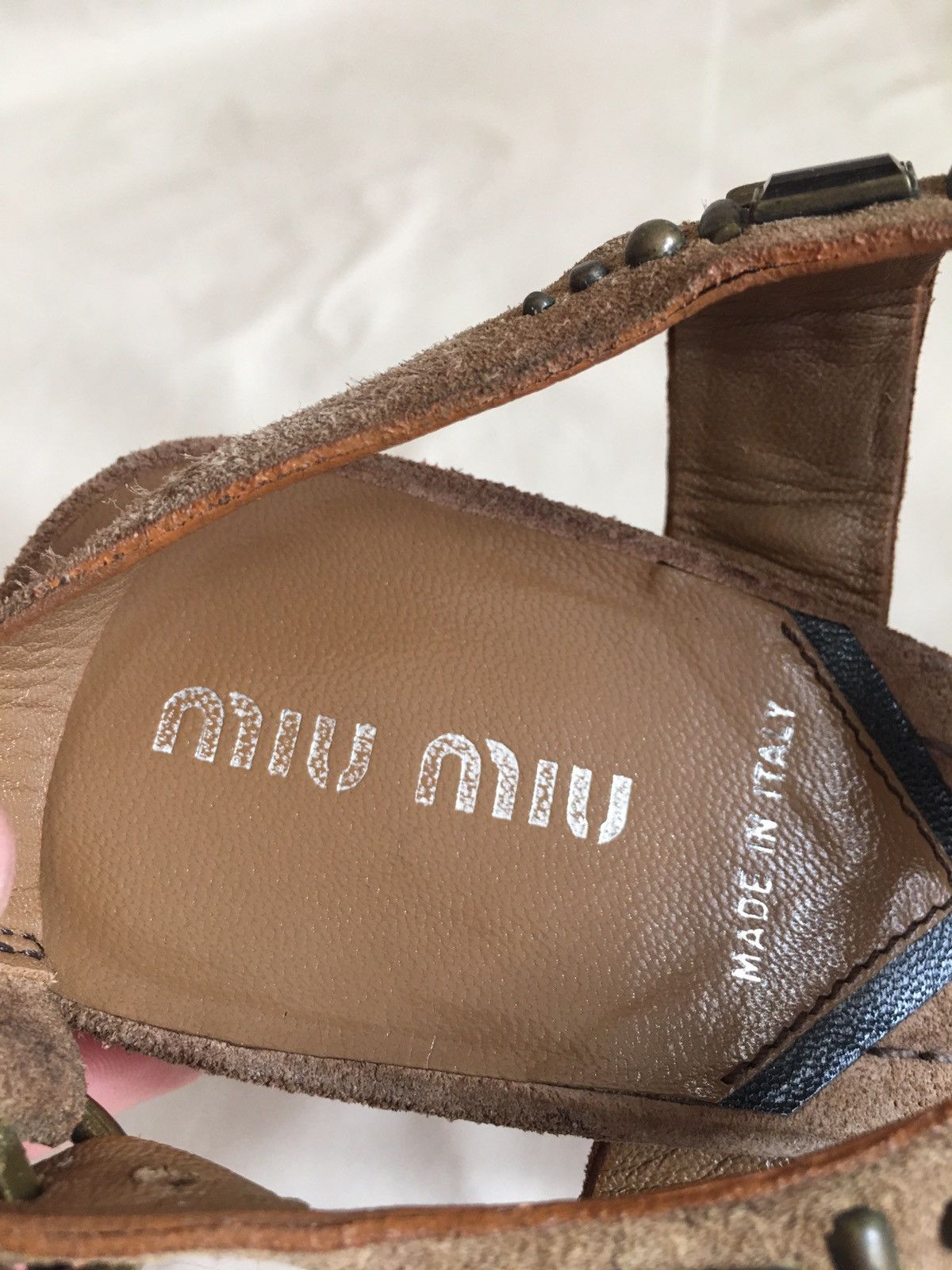 Miu Miu MIU MIU Brown Suede Rhinestones Heels Sandals EU 38 Size US 8 / IT 38 - 8 Thumbnail