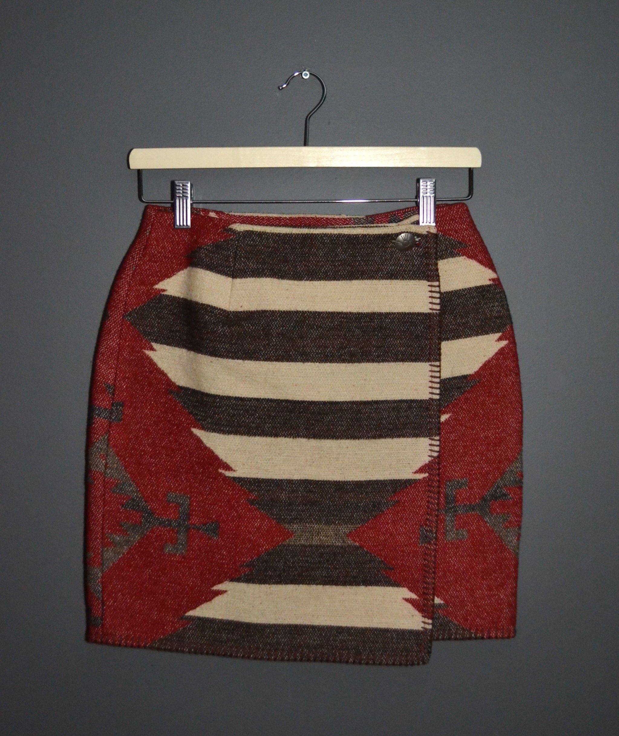 image of Ralph Laurent Country Vintage Usa Navajo Wrap Skirt 6 Rrl, Women's (Size 26)