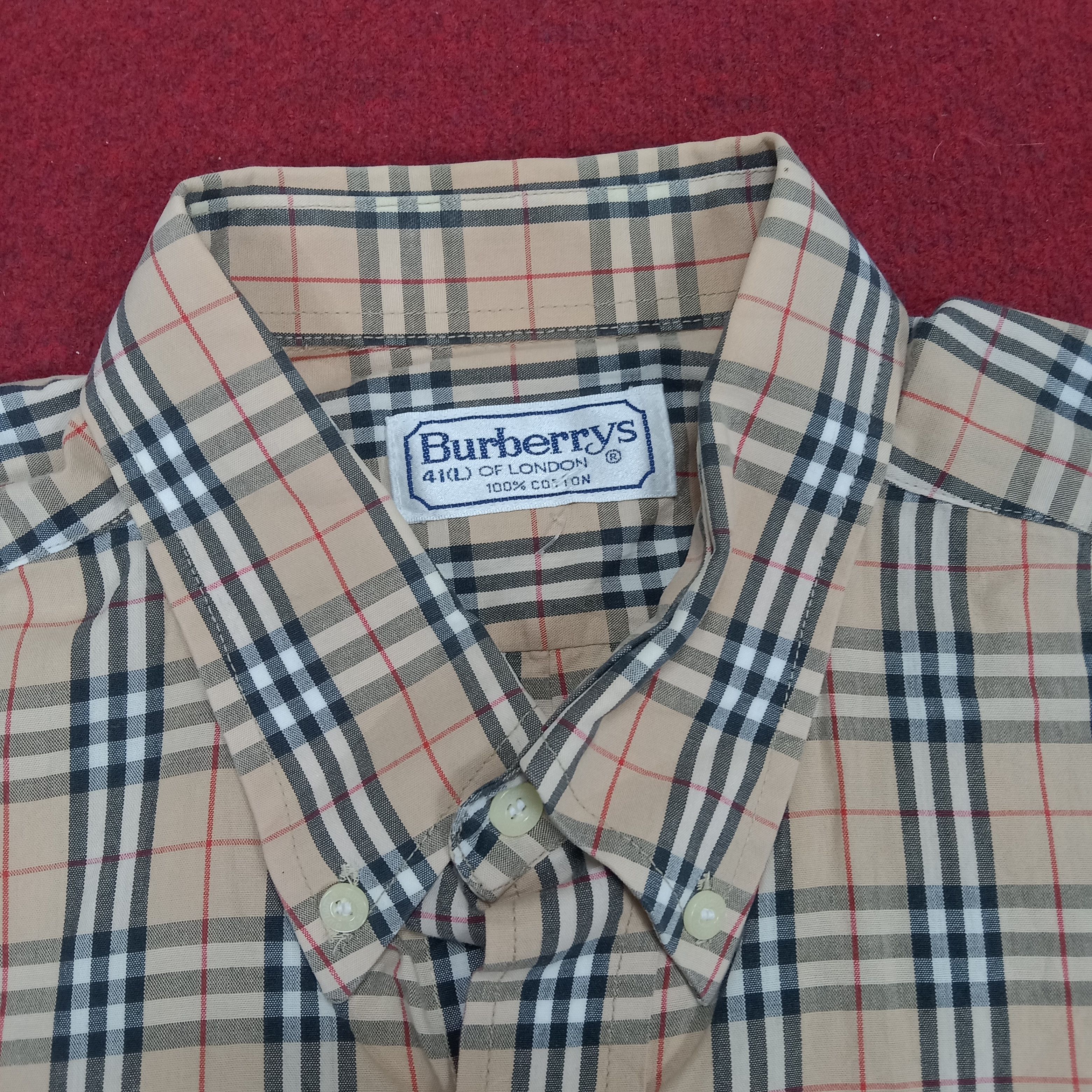 Burberry × Vintage Burberrys Luxury Brand Casual Formal Short Sleeve Shirt Size US XL / EU 56 / 4 - 5 Thumbnail
