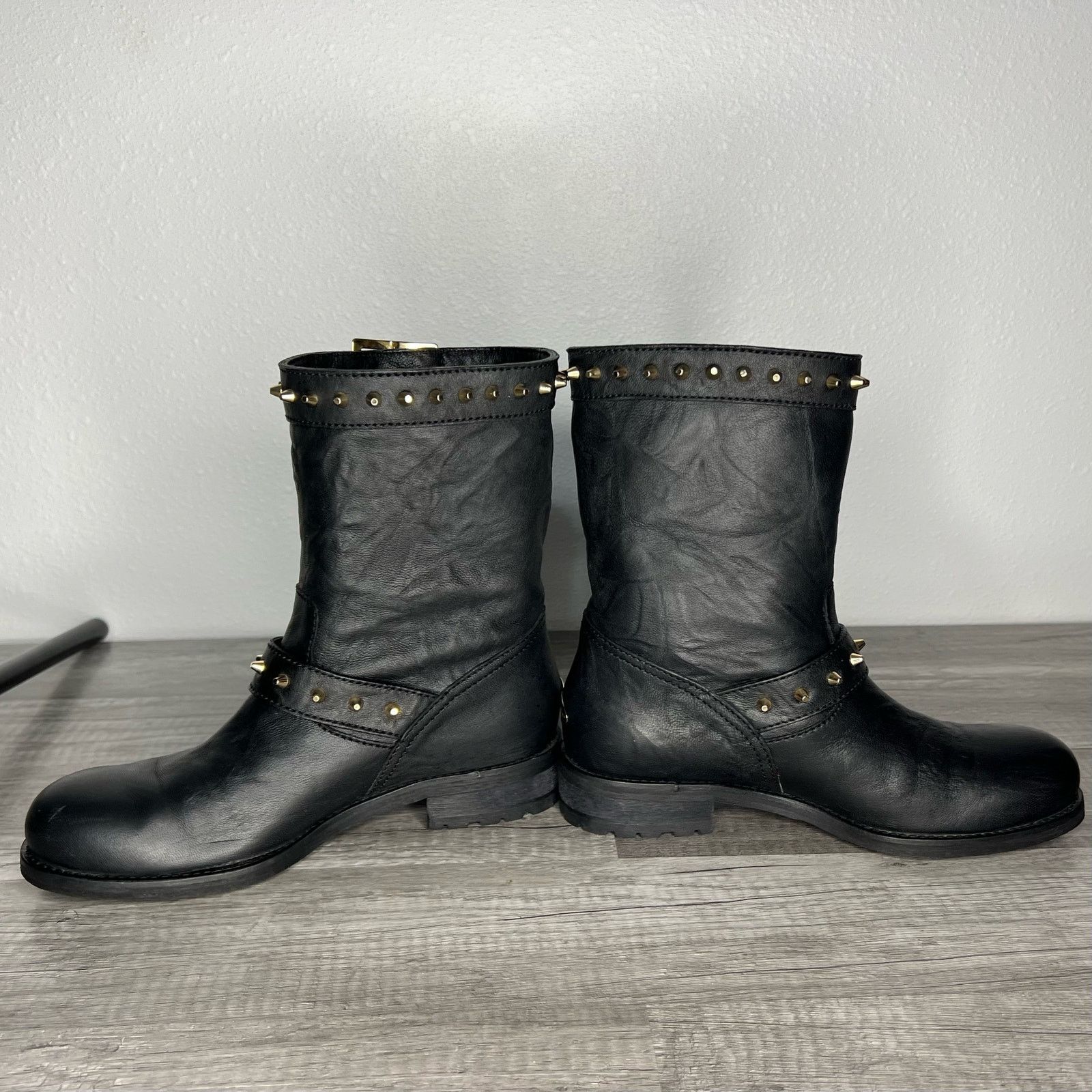 Jimmy Choo Jimmy Choo Dash Black Leather Biker Moto Boots 37 US 7 Size US 7 / IT 37 - 5 Thumbnail