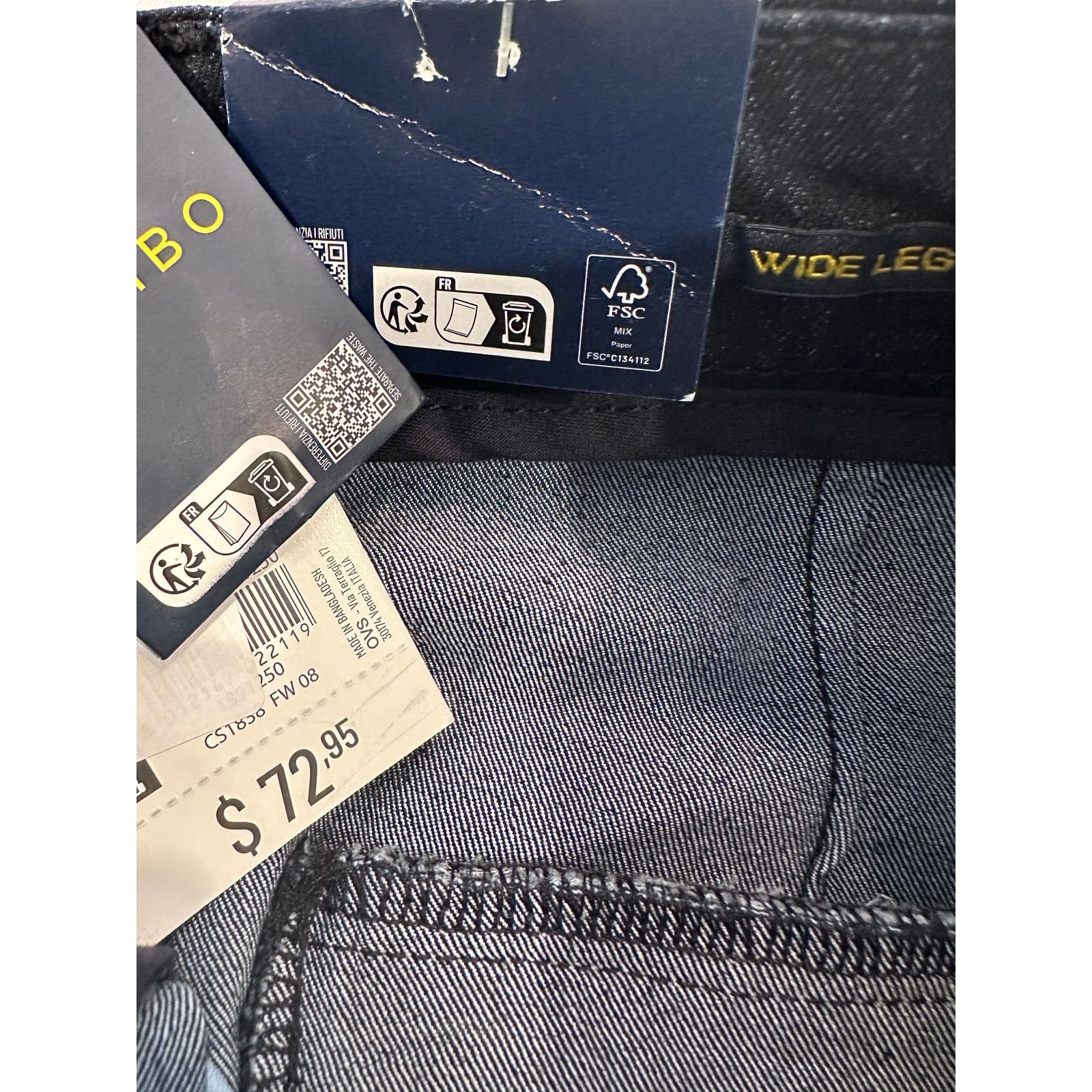 PIOMBO MP Piombo Wide Leg Womens Jeans in Blue size 2 Size 26" / US 2 / IT 38 - 17 Thumbnail