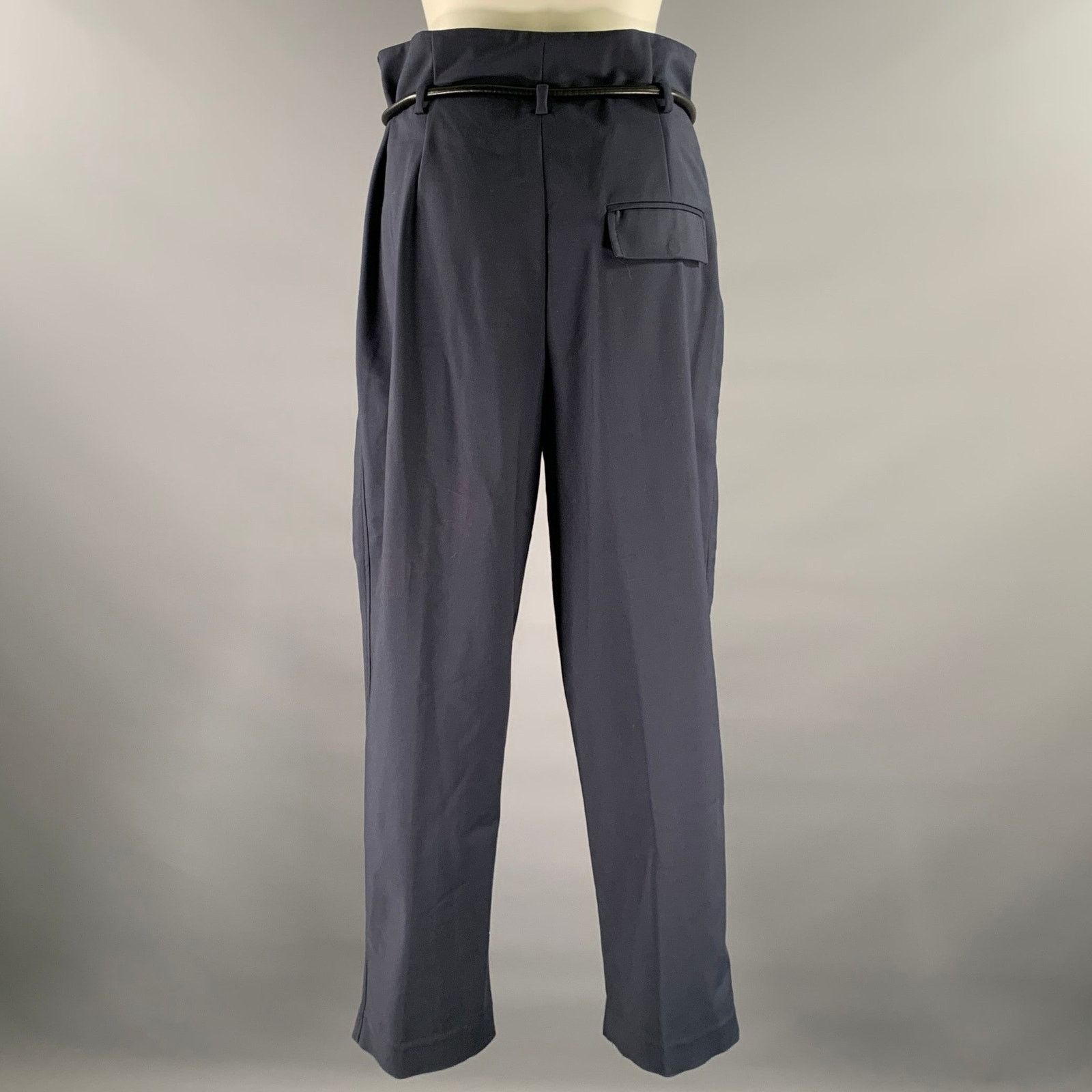 3.1 Phillip Lim PHILLIP LIM Size 6 Navy Black Trouser Belted Pants Size US 31 - 3 Thumbnail