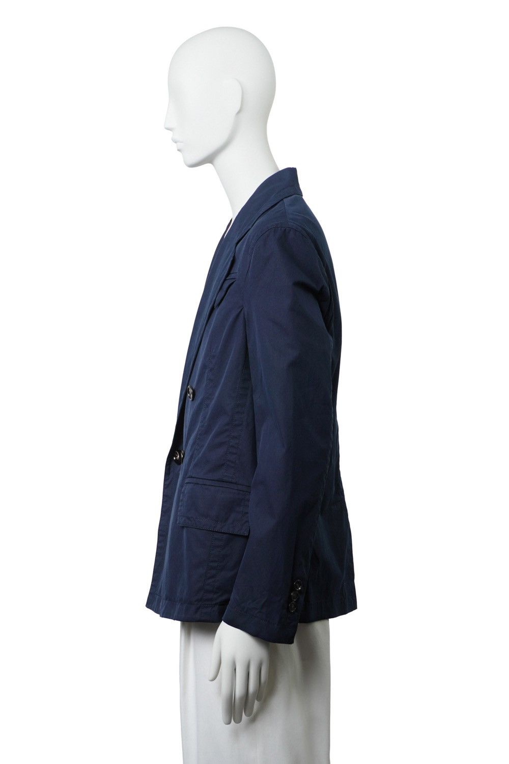 Bottega Veneta BOTTEGA VENETA Navy Twill Double-breasted Blazer Size 46R - 4 Thumbnail