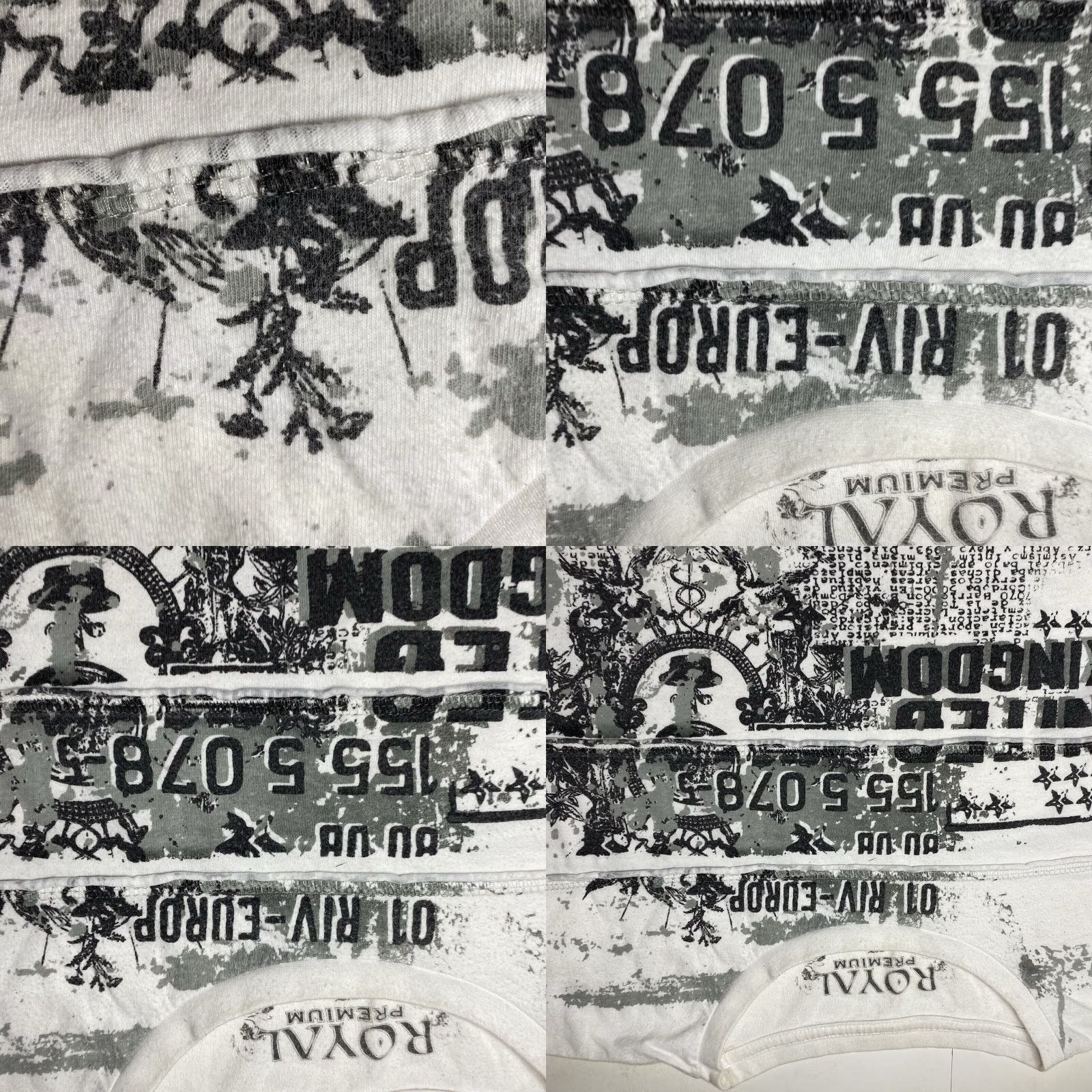 Affliction VINTAGE Royal Premium T-Shirt Men L White Graphic Grunge Crew Neck Short Sleeve 90s Style Size US L / EU 52-54 / 3 - 9 Thumbnail