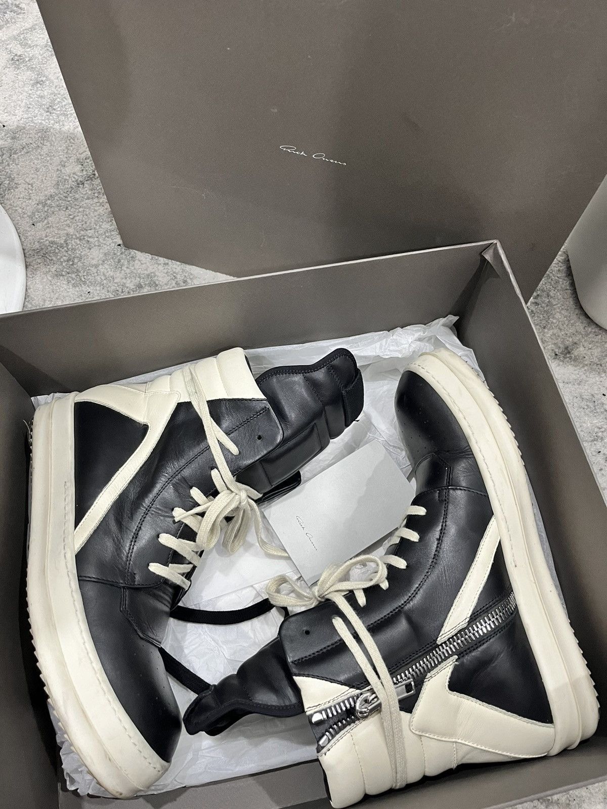 Rick Owens Black Milk Geobasket Size US 8 / EU 41 - 1 Thumbnail