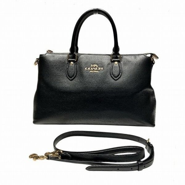 Coach Coach Georgia Satchel Leather 2Way Shoulder Bag Leather Shoulder Bag Cr156 Duty Free For Usa in Black, Women's