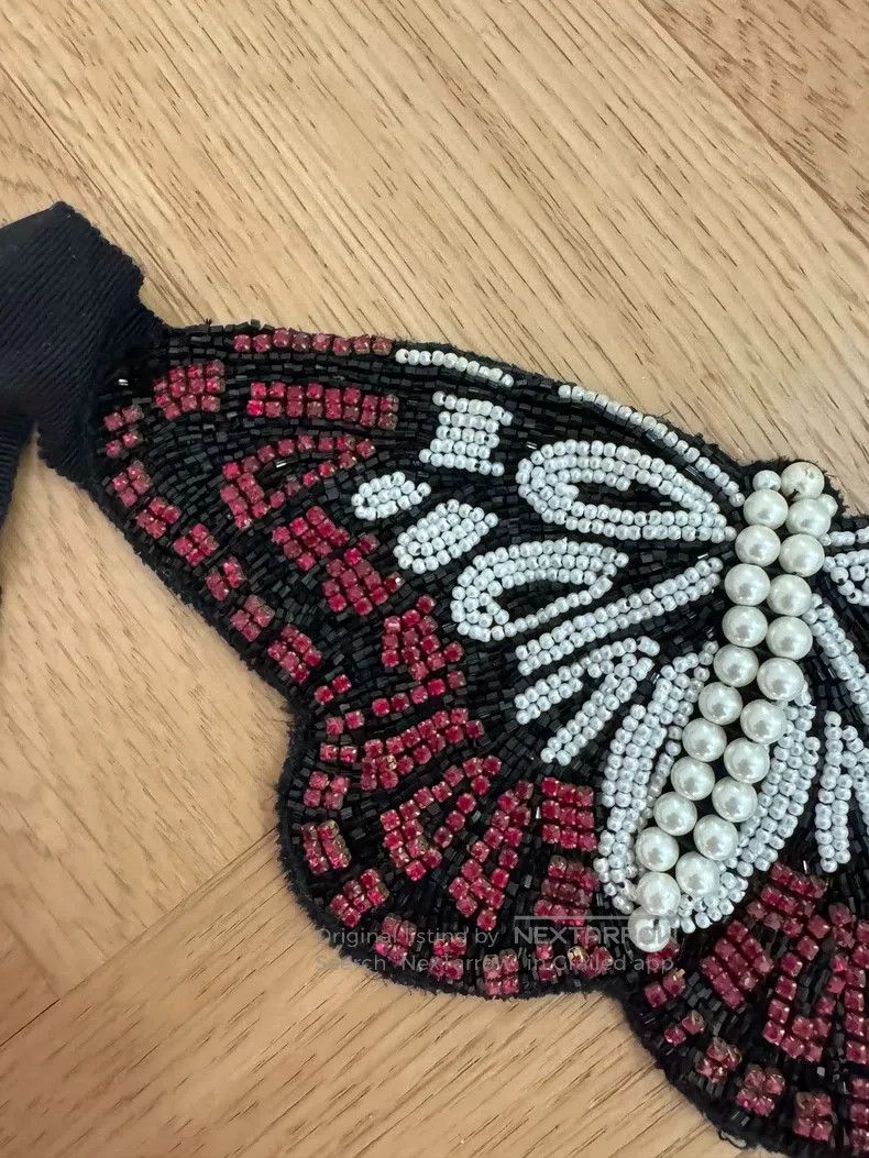 Dries Van Noten Dries Van Noten Heavy Embroidered Beaded Butterfly Necklac Size ONE SIZE - 4 Thumbnail