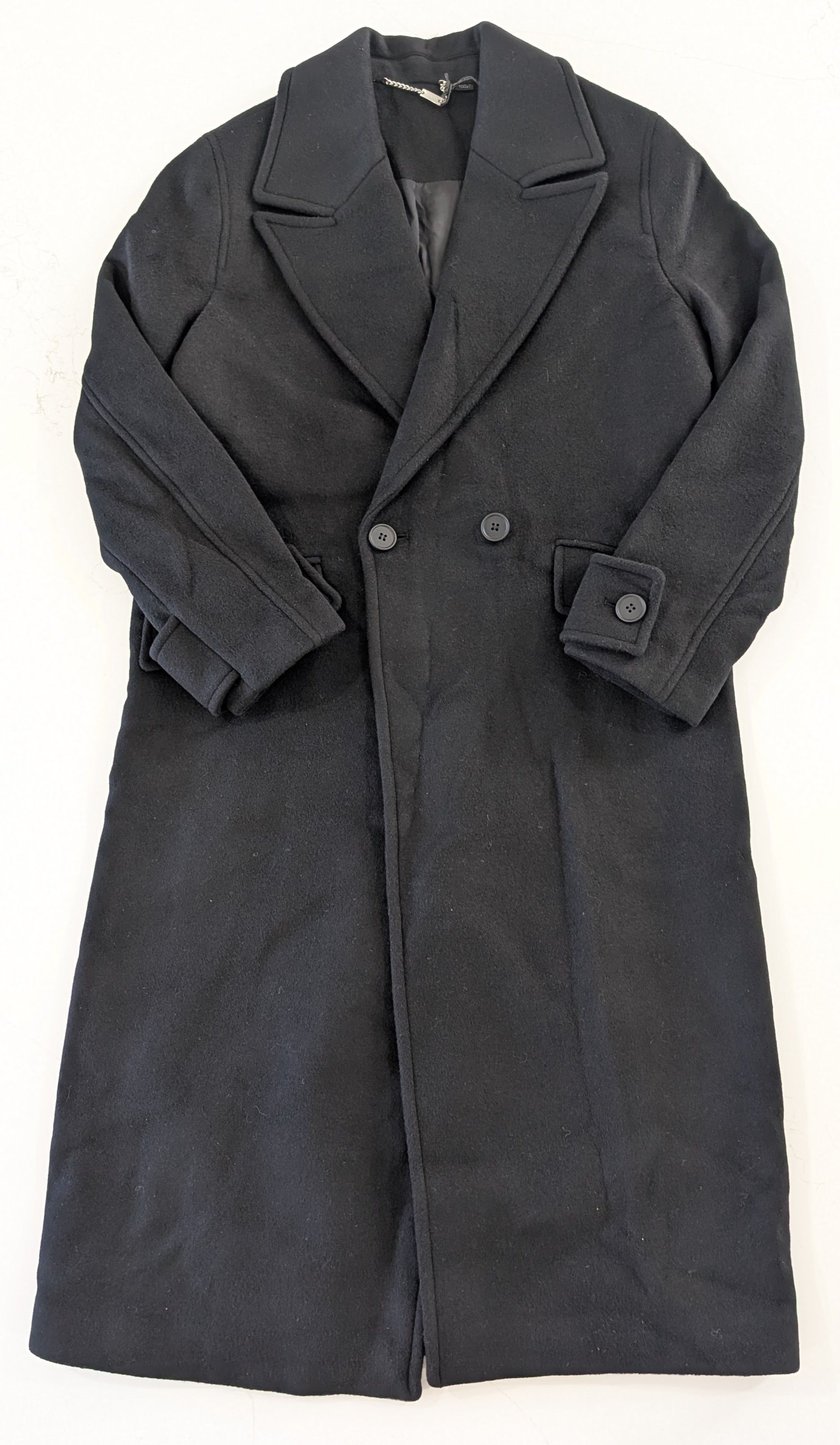 Allsaints AllSaints Mabel Coat Black Oversized Double Breasted Wool Size S / US 4 / IT 40 - 1 Thumbnail
