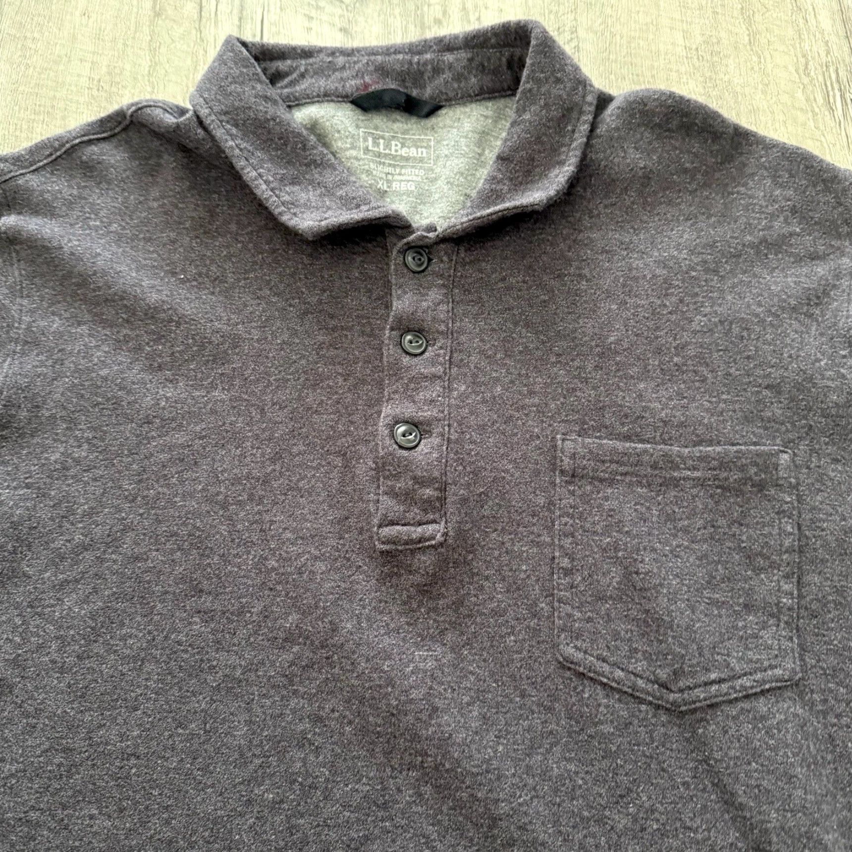 Vintage LL Bean Polo Shirt Mens XL Reg Gray Washed Cotton Double Knit Long Sleeve Shirt Polo Mens XL Gray Nylon Cotton Knit Breathable Pockets 30in 26in Size US XL / EU 56 / 4 - 2 Thumbnail