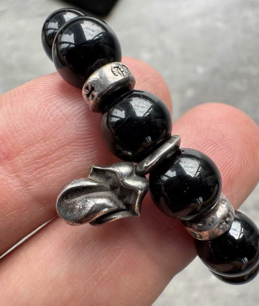 Chrome Hearts Chrome Hearts Rolling Stones Obsidian Bracelet Size ONE SIZE - 4 Thumbnail