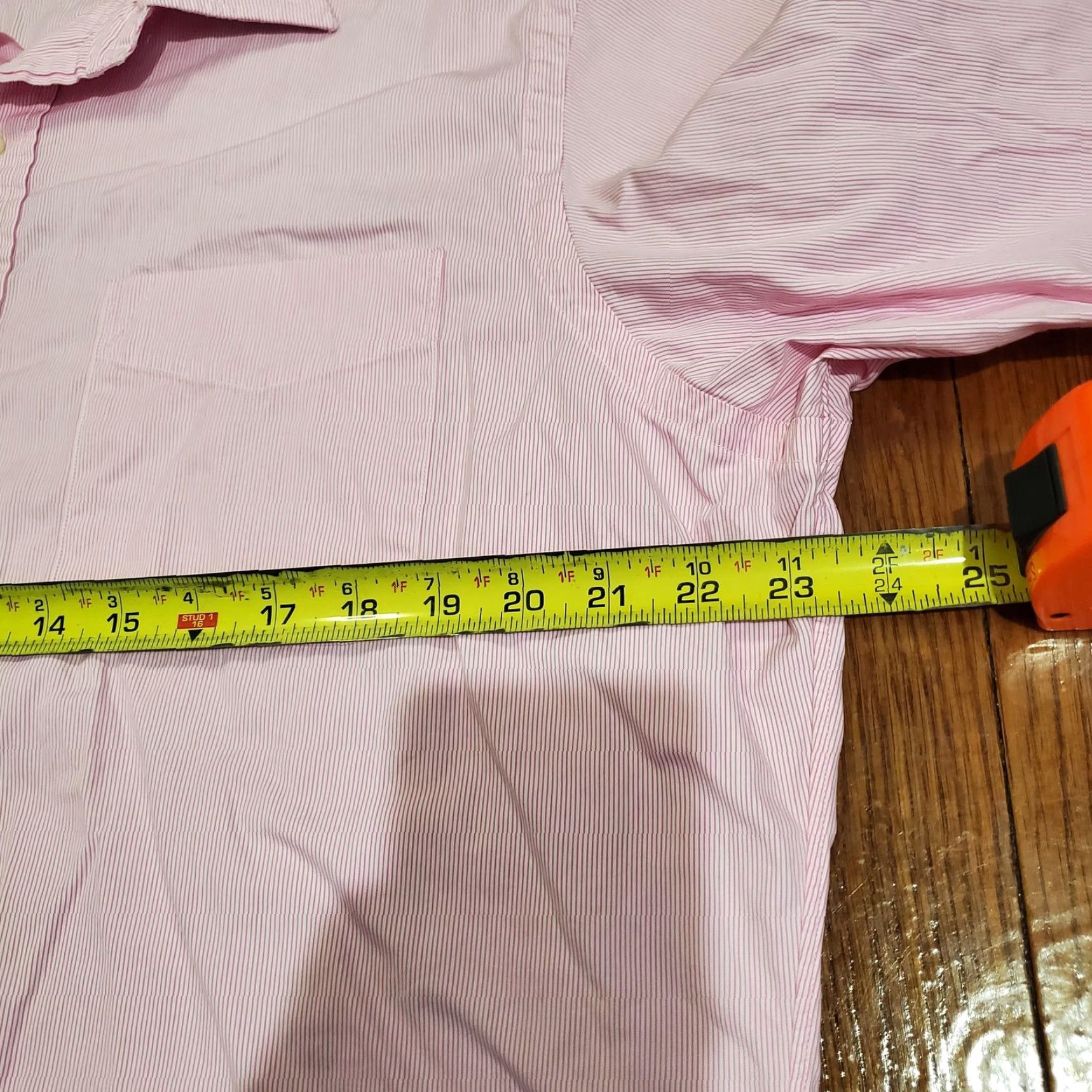 Polo Ralph Lauren Polo Ralph Lauren Shirt Mens 16.5 35/36 Pink White Stripe Andrew Classic Fit Shirt Men 16.5 Neck Long Sleeve Striped Dress Shirt Size US XL / EU 56 / 4 - 5 Thumbnail