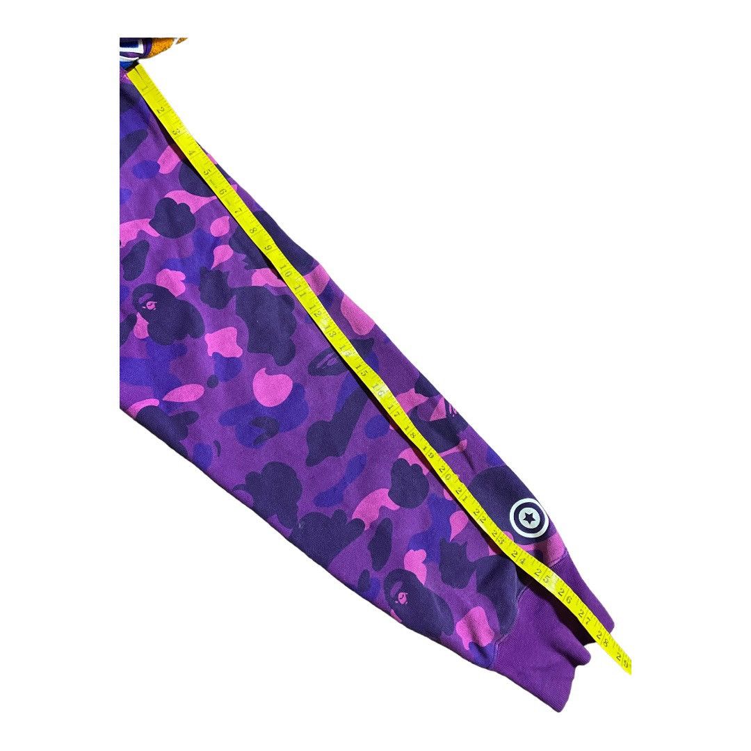 BAPE Double Shark / Tiger Full Zip Hoodie Purple camo