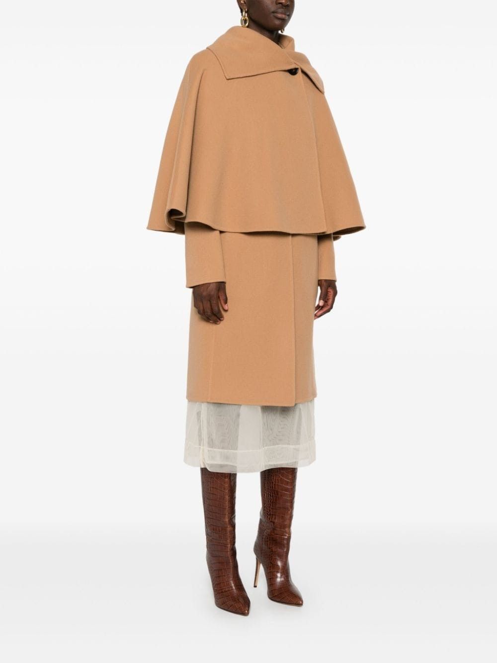 Chloe o1loc1c11025 Cape Coat in Beige Size S / US 4 / IT 40 - 6 Thumbnail