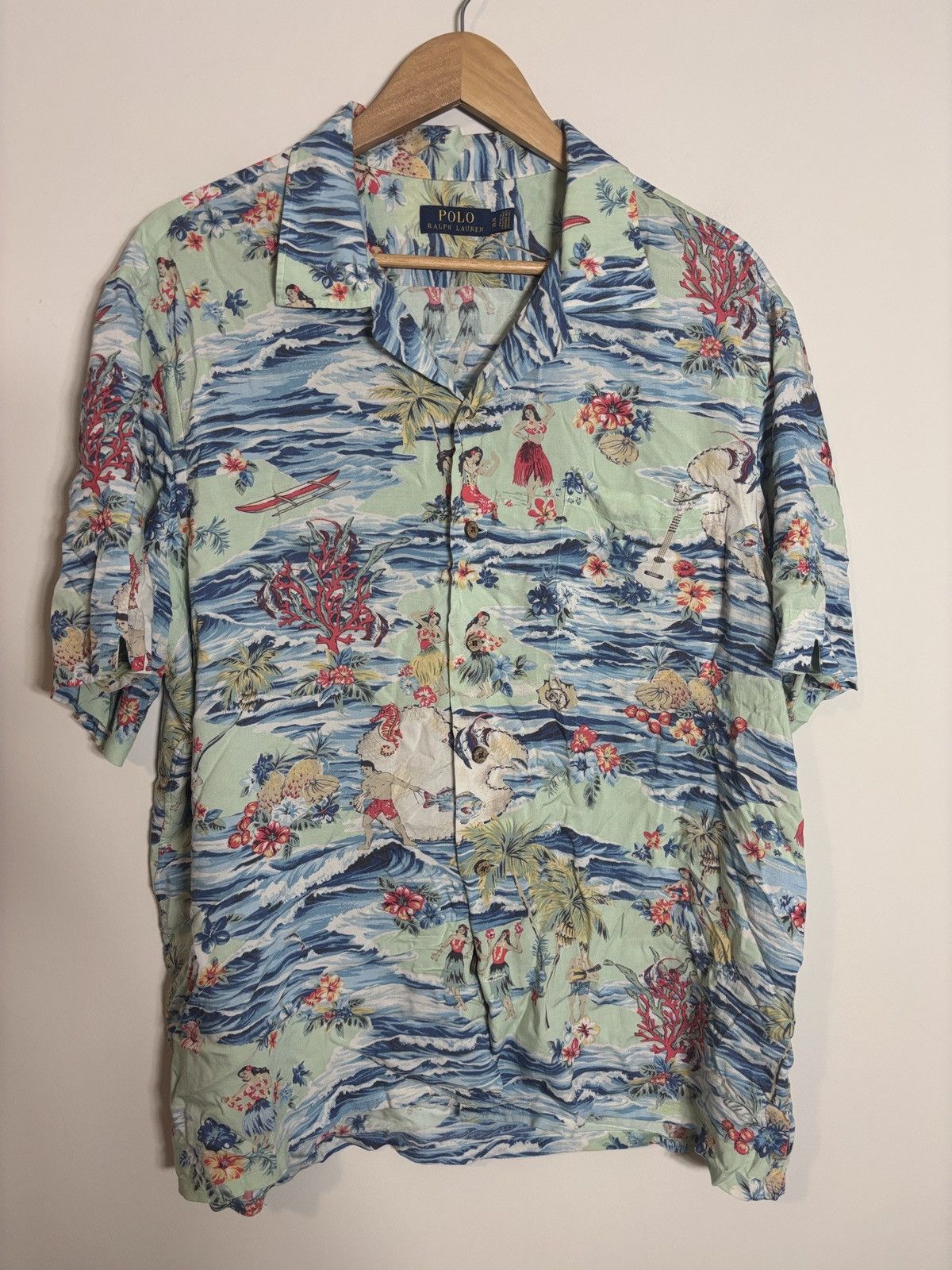 Polo Ralph Lauren Polo Ralph Lauren Hawaiian CampShirt Viscose Hula Surf Print Size US XL / EU 56 / 4 - 1 Thumbnail