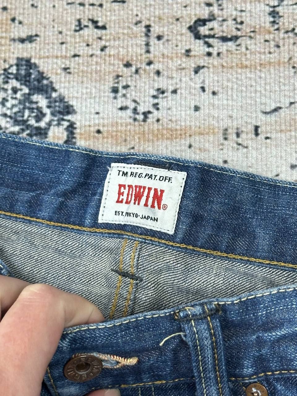 Edwin VINTAGE EDWIN Raw Denim Blue Made In Japan Jeans Size US 32 / EU 48 - 9 Thumbnail