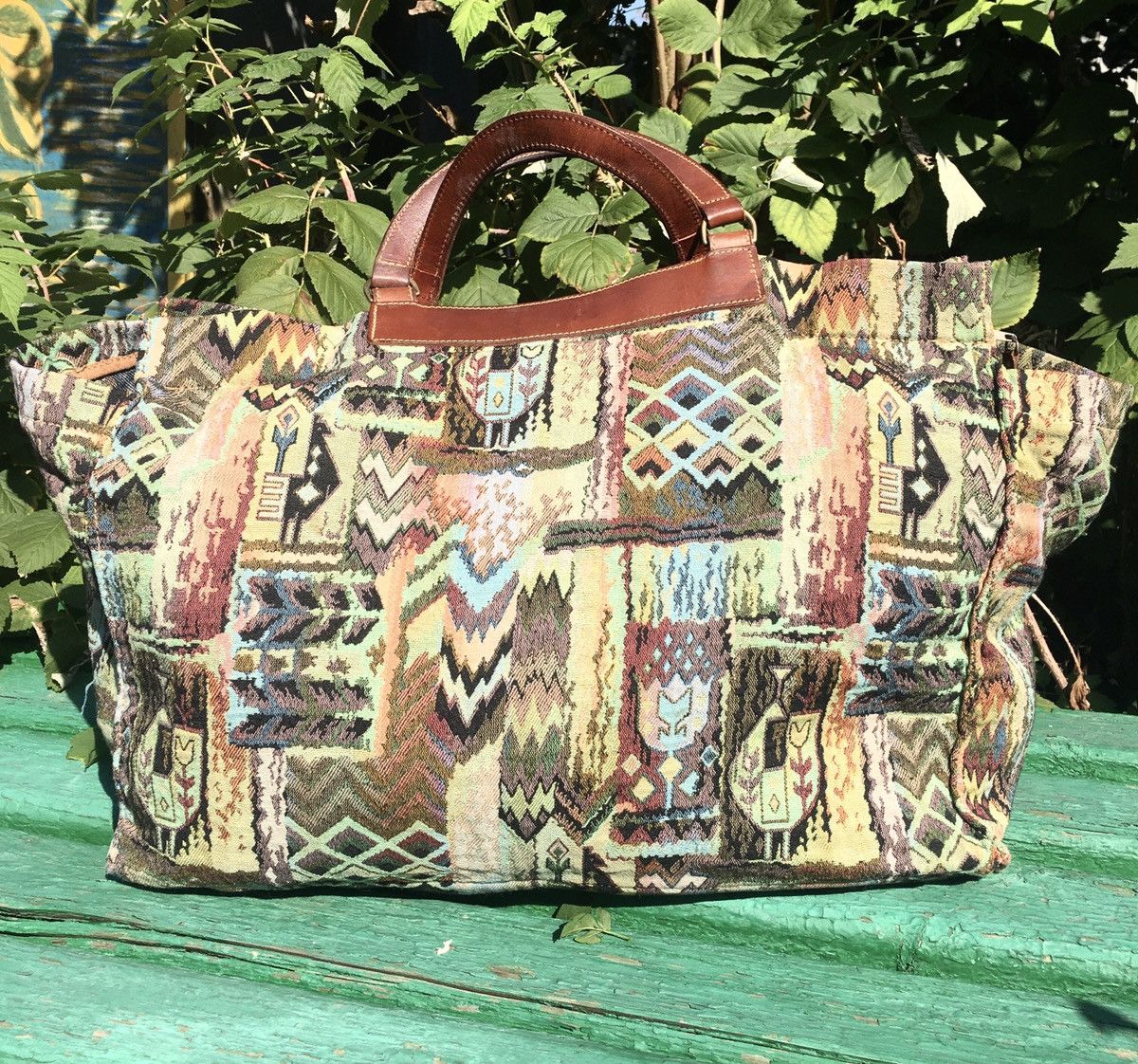 Felisi FELISI Canvas Leather Tapestry Duffel Italy Large Bag Size ONE SIZE - 2 Thumbnail