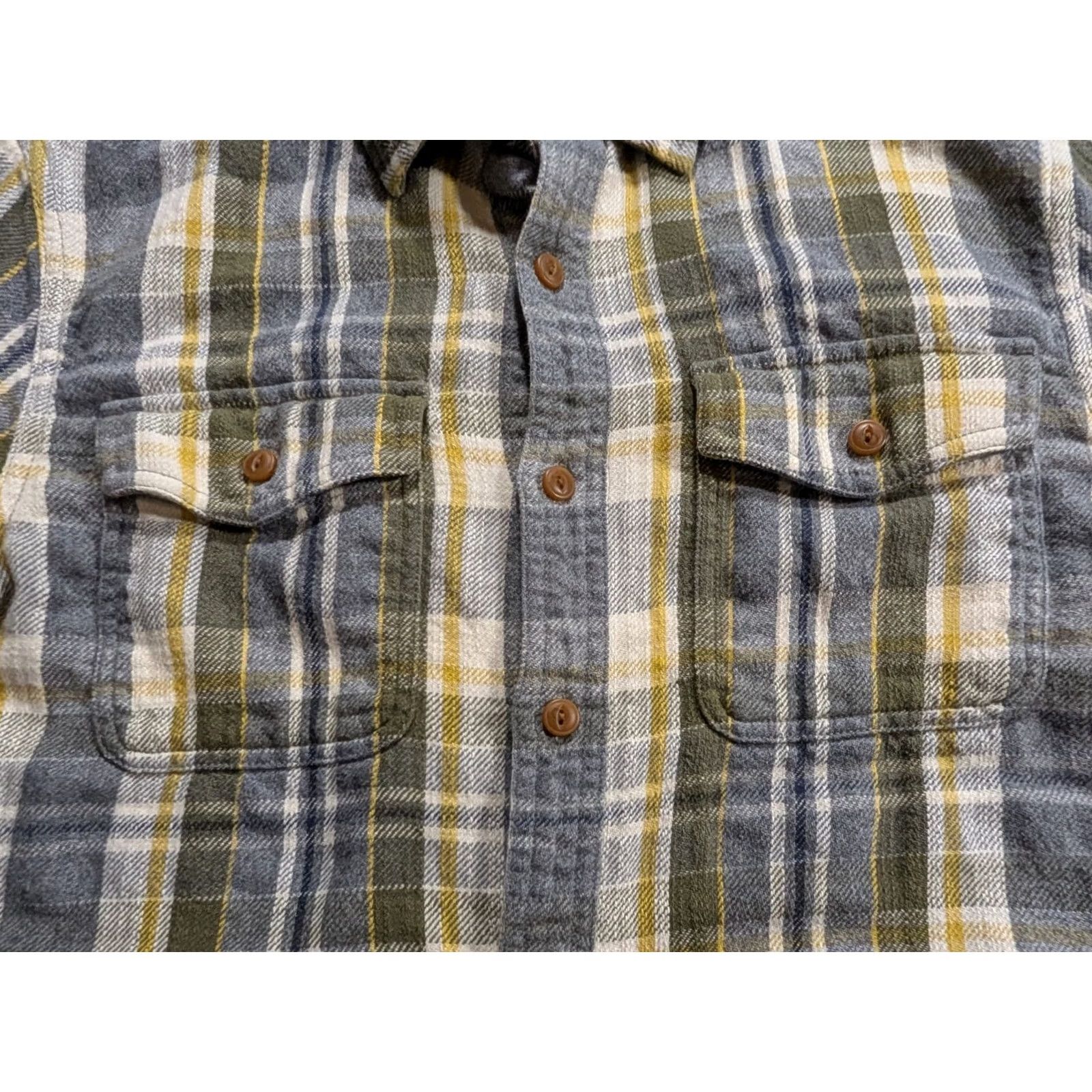 Vintage L.L. Bean Shirt Mens M Signature Flannel Plaid Slim Button Cotton Green Gray Size US M / EU 48-50 / 2 - 4 Thumbnail