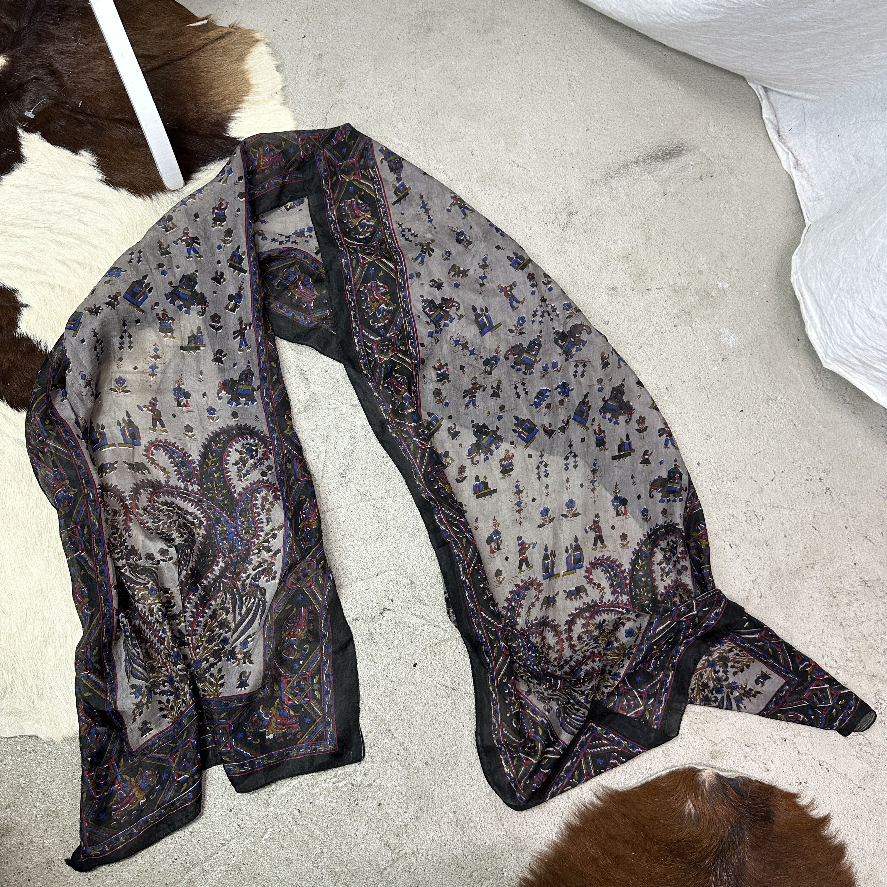 Vintage Vintage Old Money Silk Printed Scarf Y2K Size ONE SIZE - 3 Thumbnail