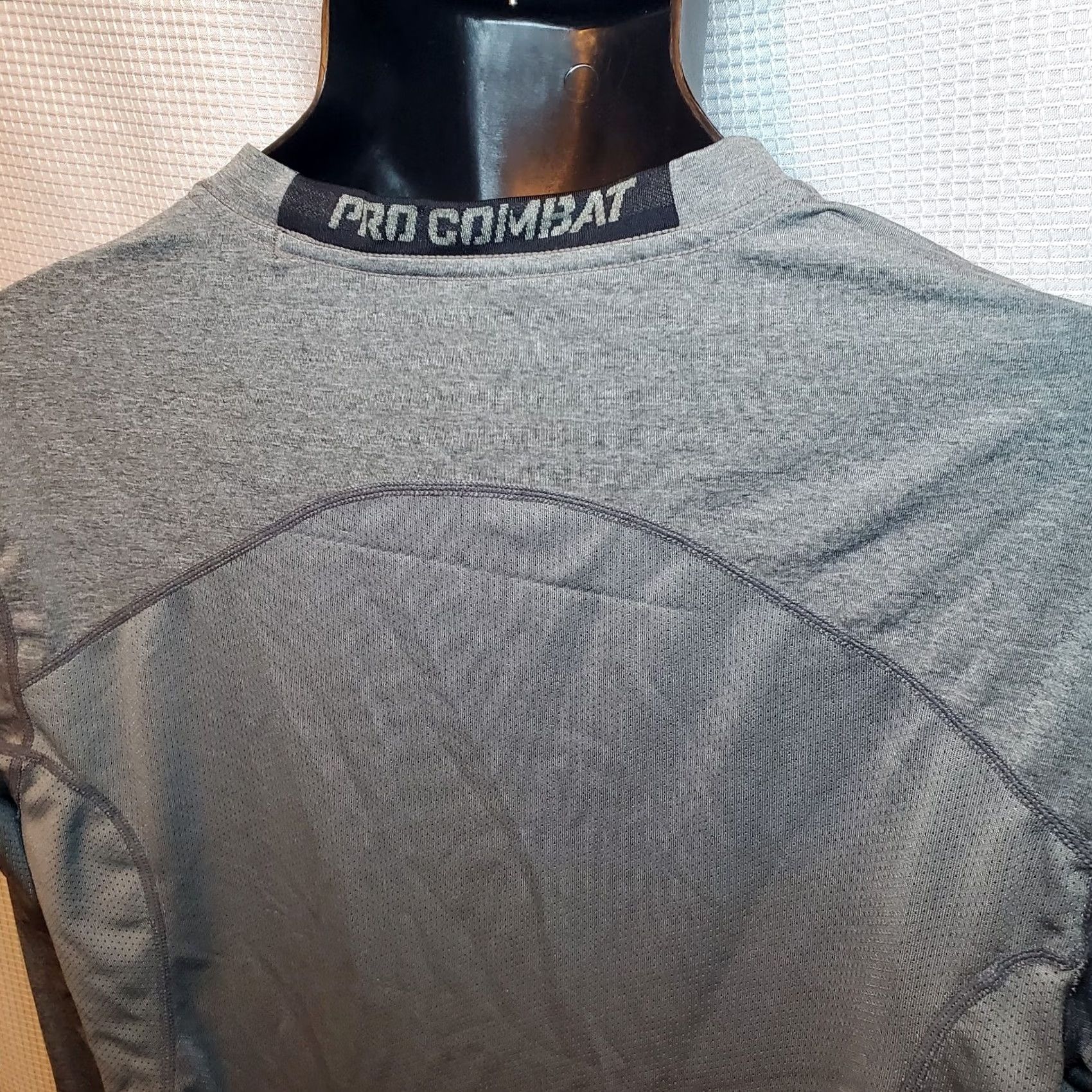 Nike Nike Shirt Mens L Gray PRO Combat Men Athletic Gym Long Sleeve Black Size Size US L / EU 52-54 / 3 - 6 Thumbnail