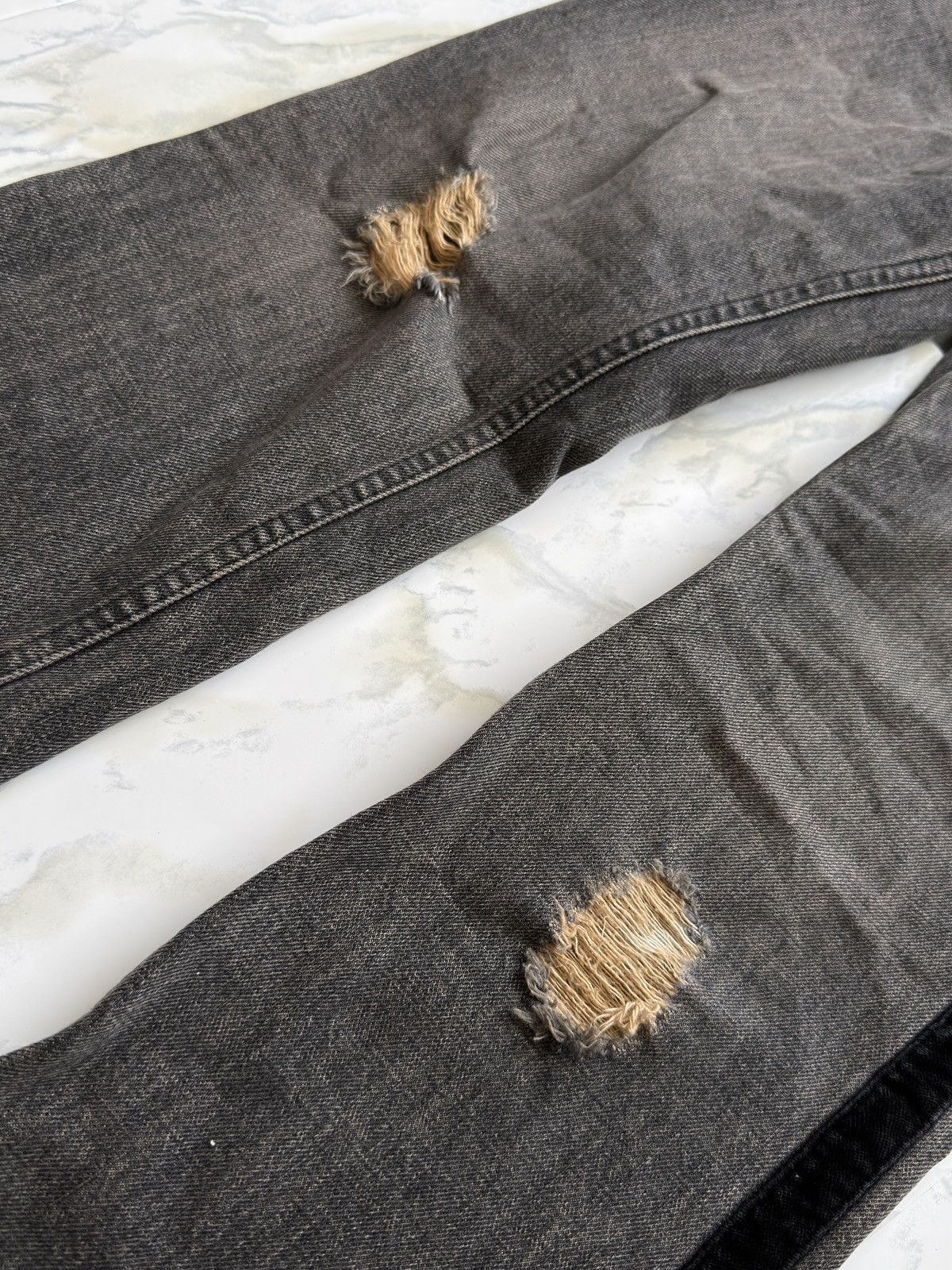 Undercover Undercover AW02 Velour Strip Denim Size US 29 - 3 Thumbnail
