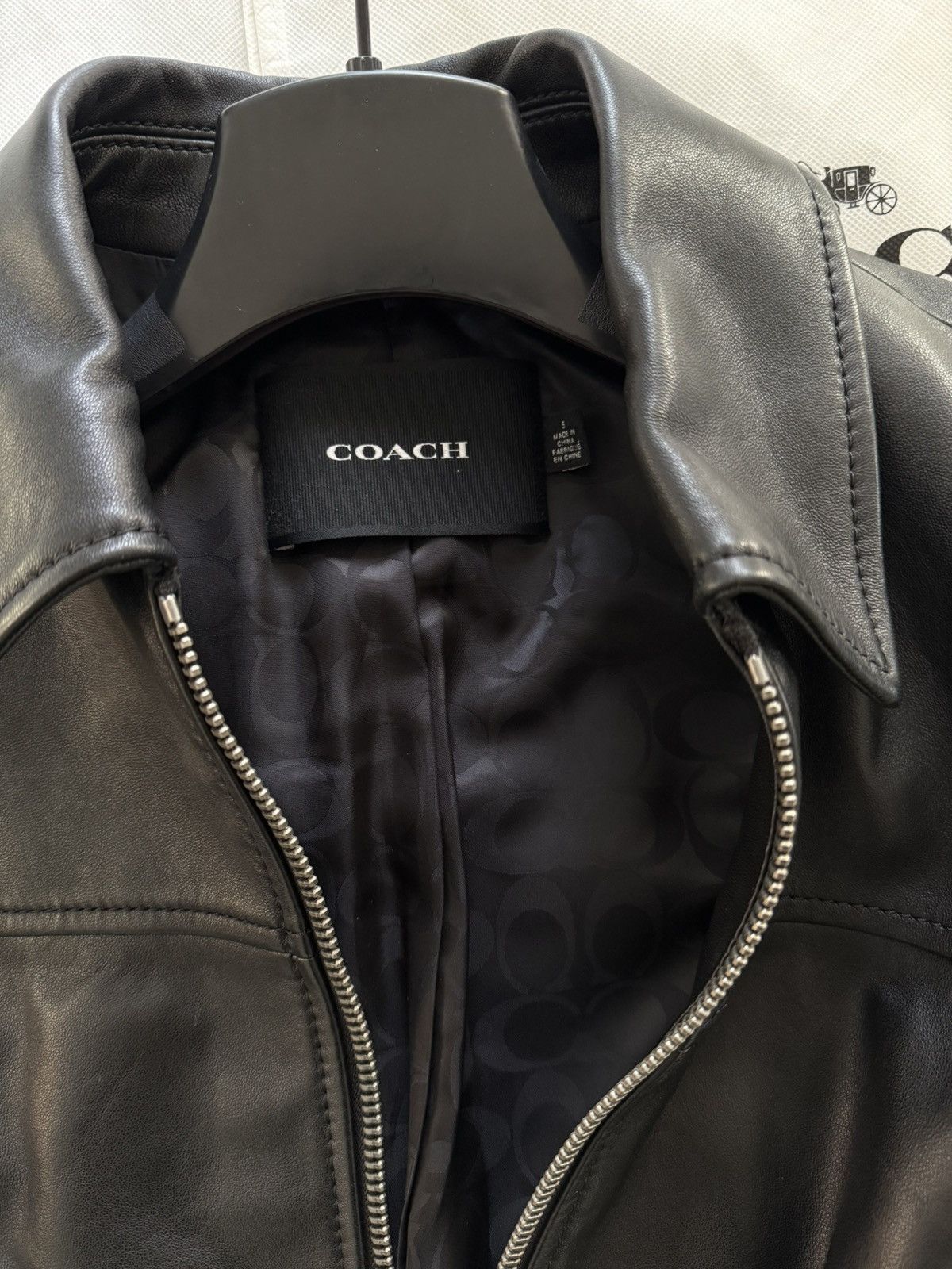 Coach Oversized Leather Jacket Size S / US 4 / IT 40 - 3 Thumbnail