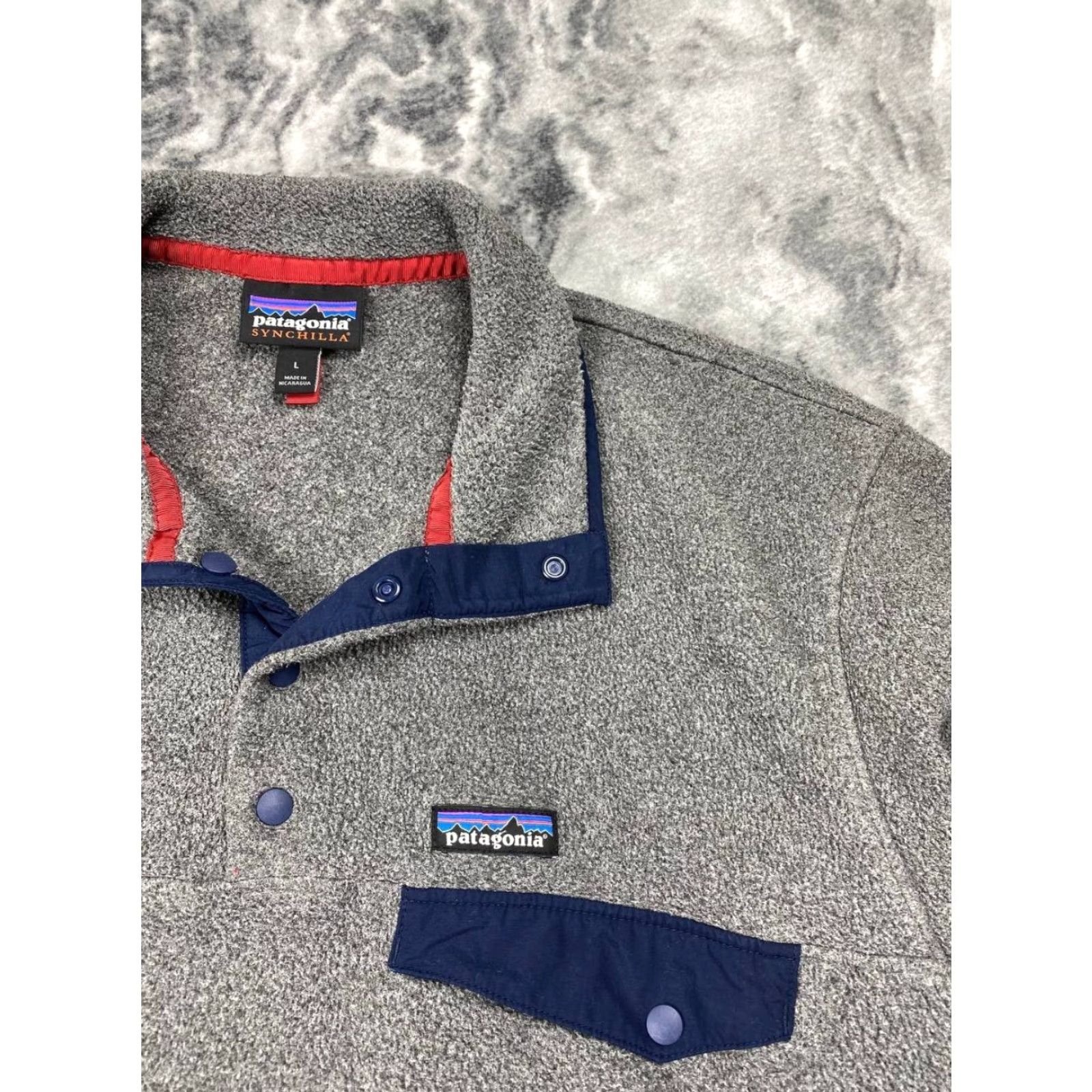 Patagonia VINTAGE Patagonia Synchilla Fleece Jacket Snap T Pullover Men L Gray Size US L / EU 52-54 / 3 - 3 Thumbnail