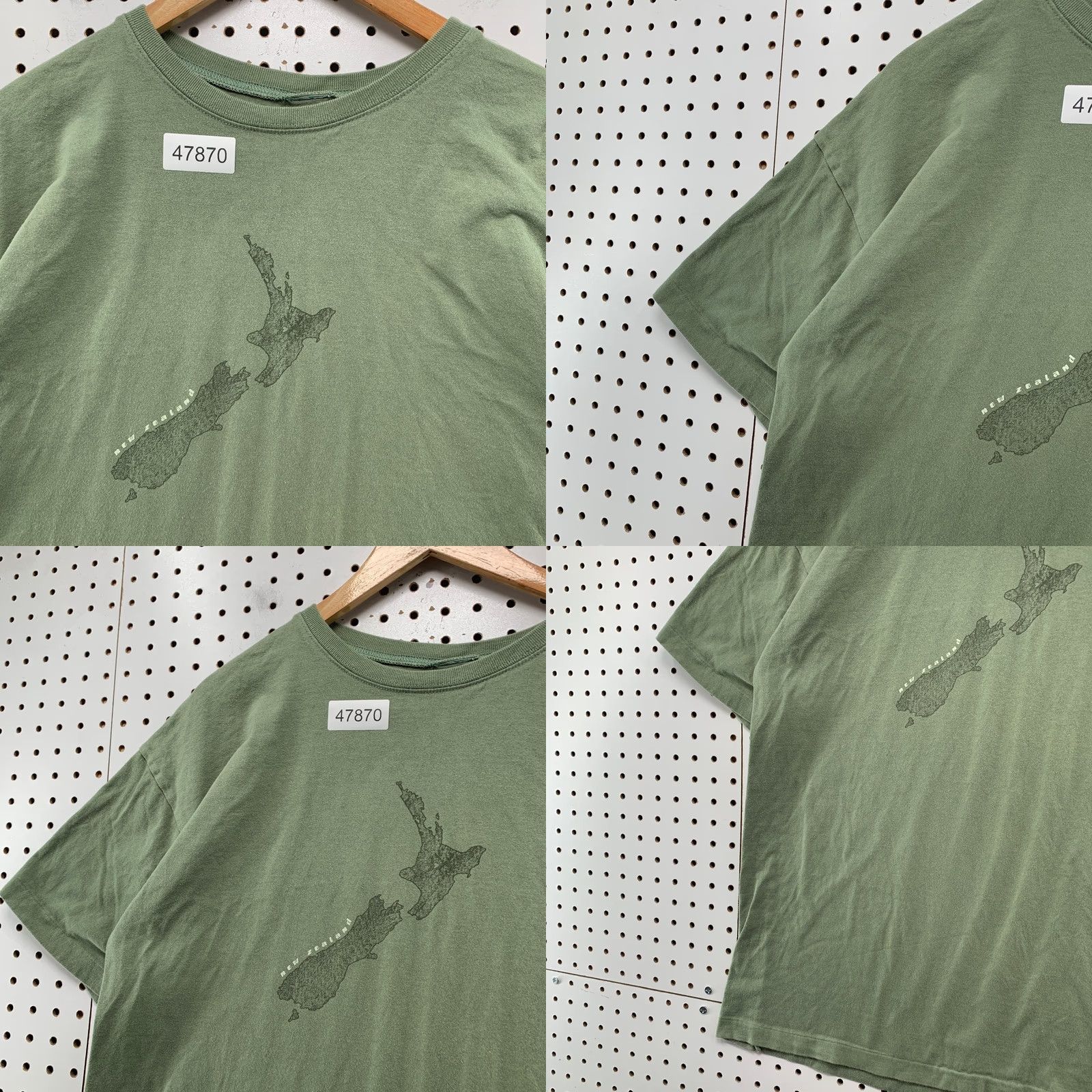 Olive VINTAGE New Zealand Shirt Mens 2XS Olive Green Single Stitch Cotton Crew Neck Short Sleeve 1990s Size US XXS / EU 40 - 8 Thumbnail