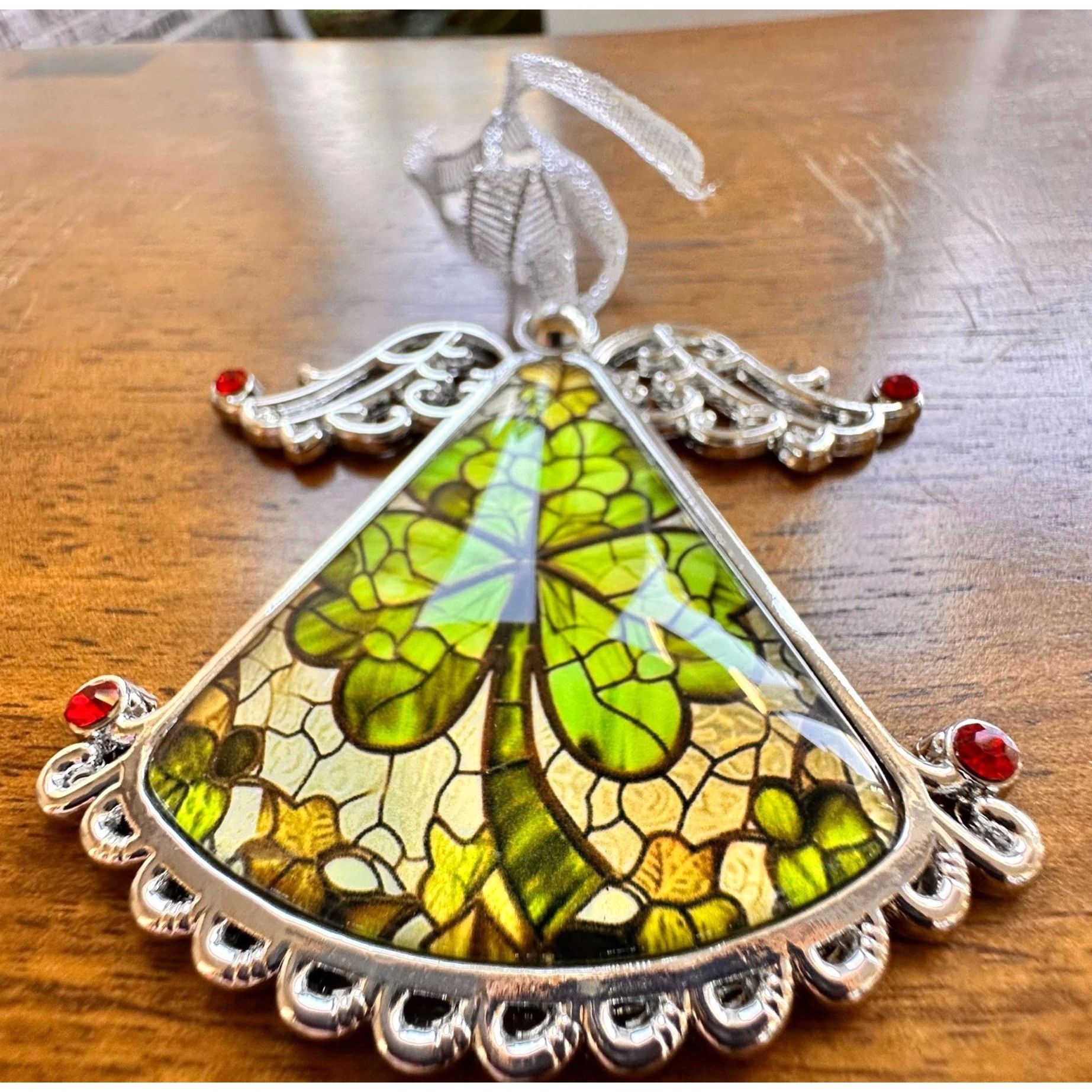 Handmade Shamrock Angel Christmas Ornament New Celtic Glass Savannah Size ONE SIZE - 8 Thumbnail