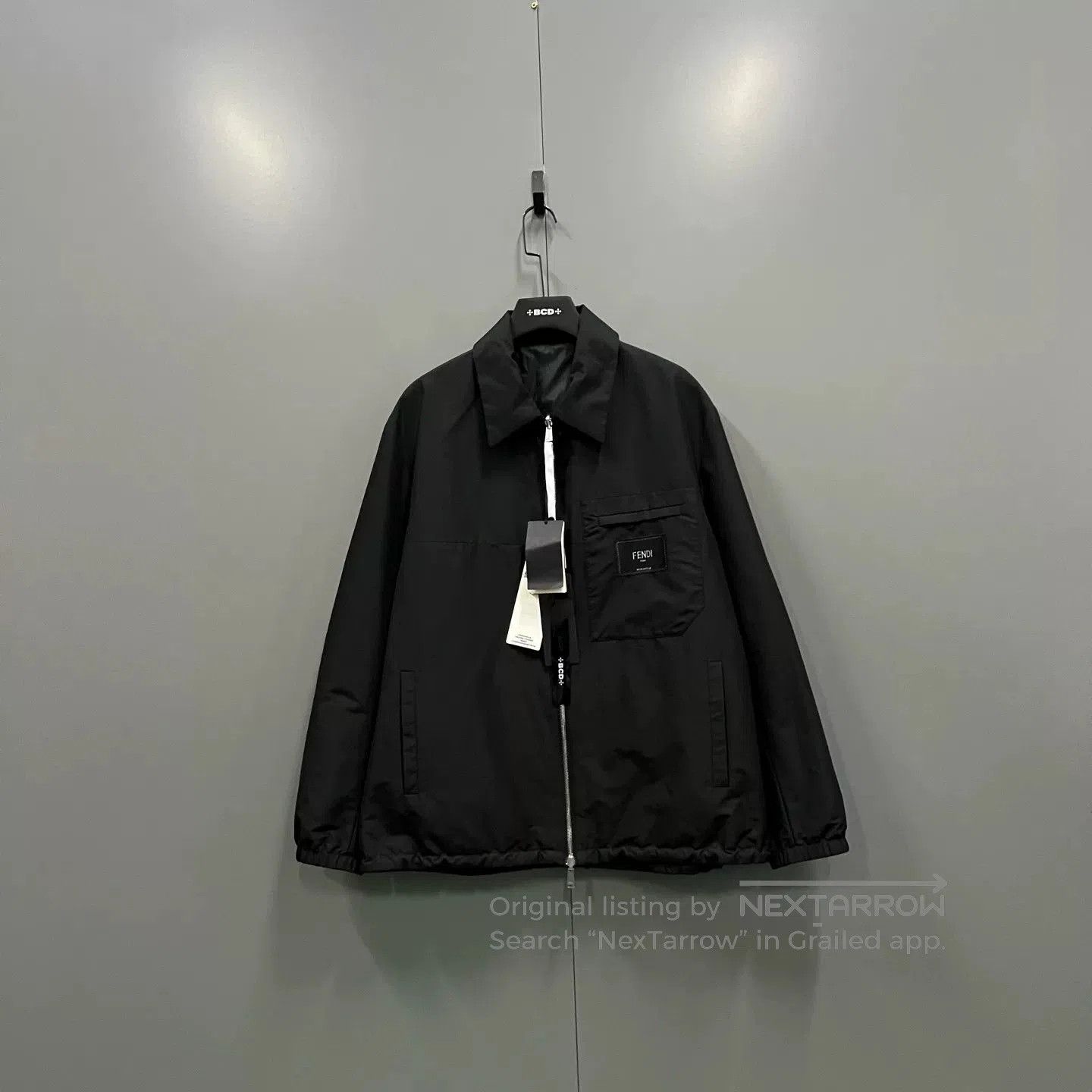 Fendi FENDI Black Logo Reversible Cotton Jacket. Size US S / EU 44-46 / 1 - 1 Thumbnail
