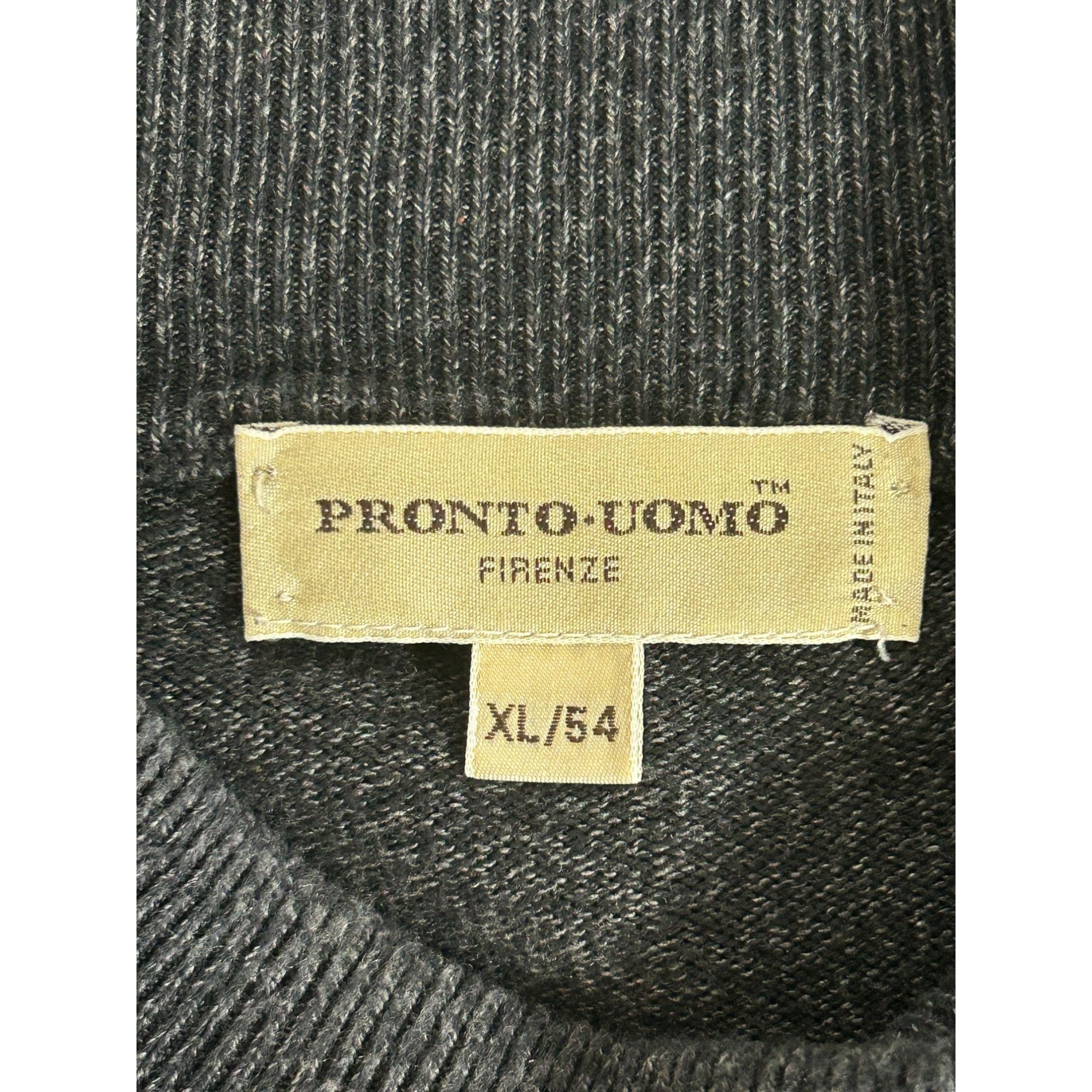 Pronto Uomo Pronto Uomo Men's Long Sleeve Mock Neck Sweater in Dark Gray Size US XL / EU 56 / 4 - 3 Thumbnail