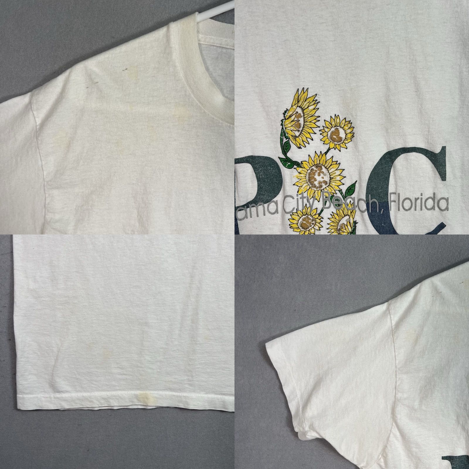 Sunflower VINTAGE BVD 90s Graphic Tee T-Shirt Panama City Beach Adult XL White Mens Size US XL / EU 56 / 4 - 8 Thumbnail