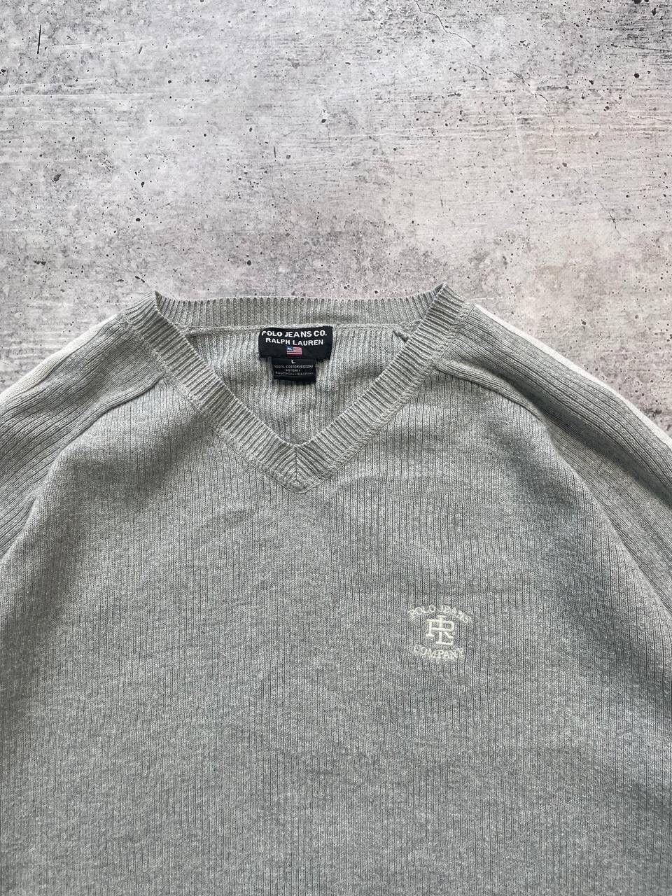 Japanese Brand × Ralph Lauren × Vintage Vintage Polo Jeans Co Ralph Lauren V Neck Cotton Sweater Size US L / EU 52-54 / 3 - 2 Thumbnail