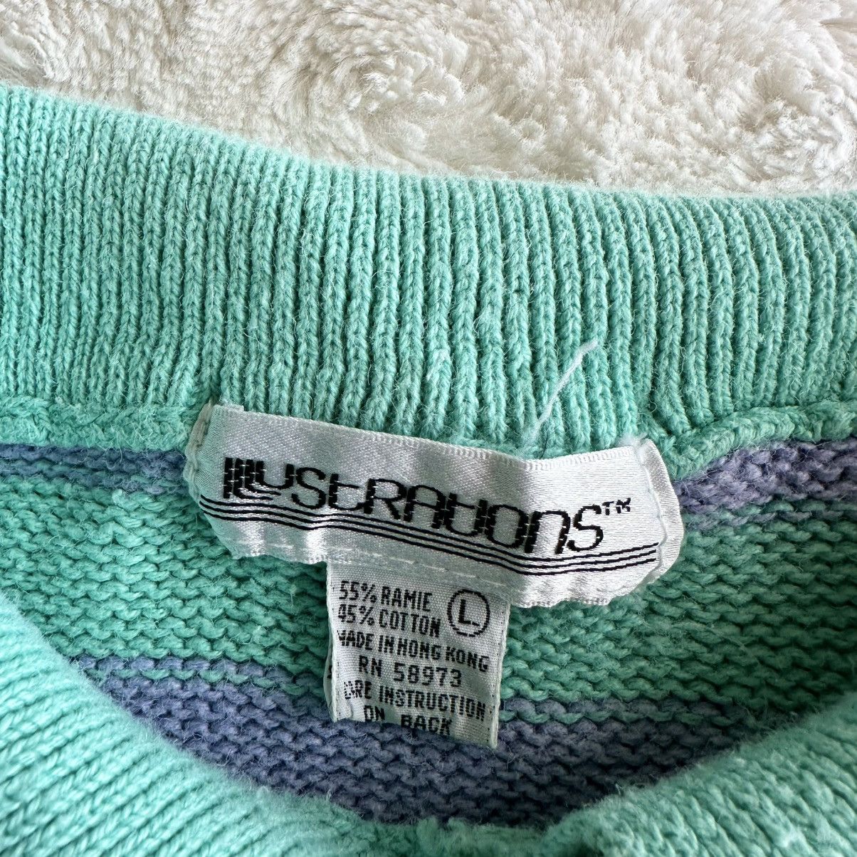 Other Vintage Striped Sweater Womens Large Green Purple Collared Size L / US 10 / IT 46 - 8 Thumbnail