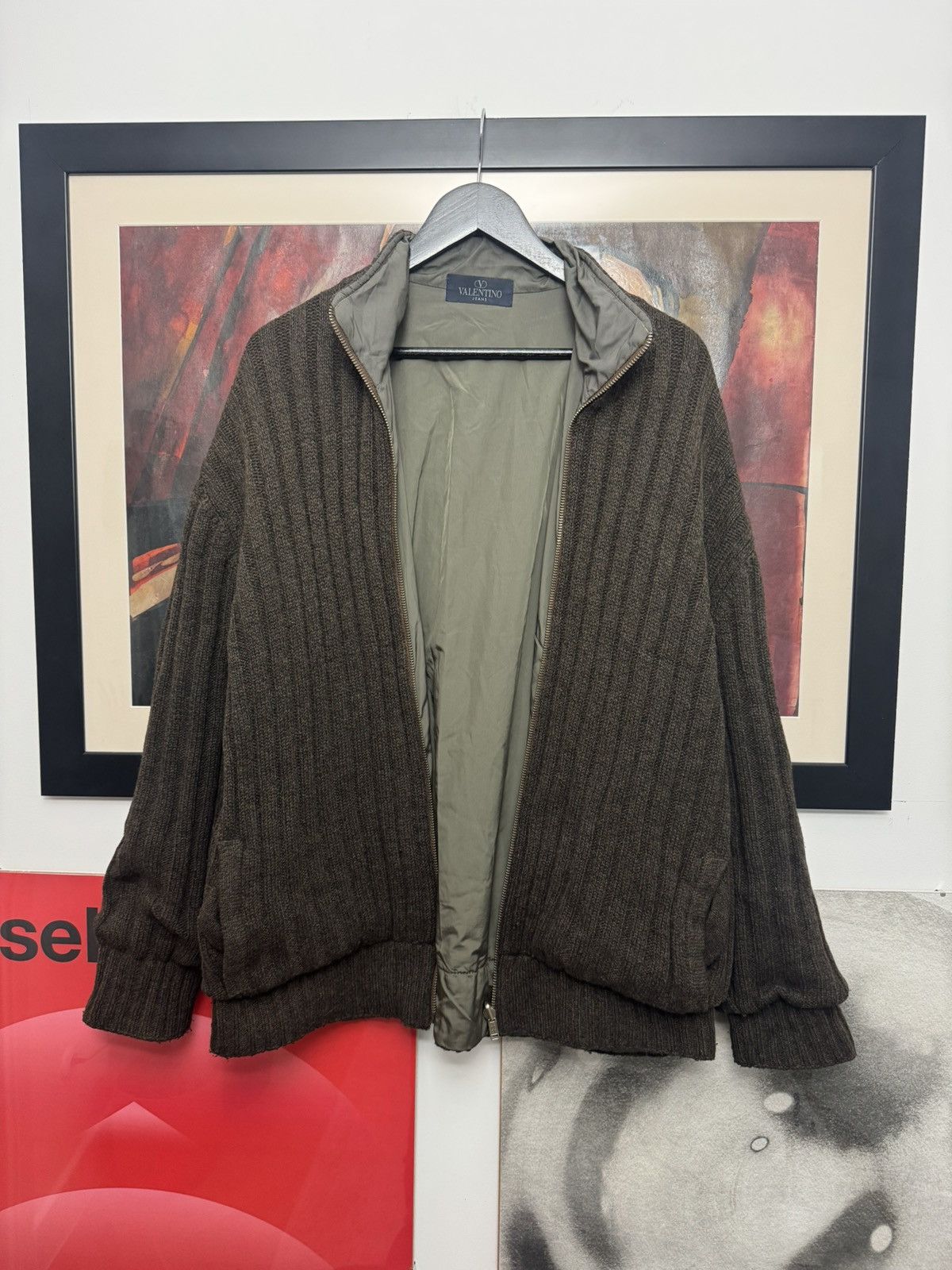 Valentino Valenitno Vintage 90s Brown Zip Wool Cashmere Sweater Knit Size US L / EU 52-54 / 3 - 2 Thumbnail