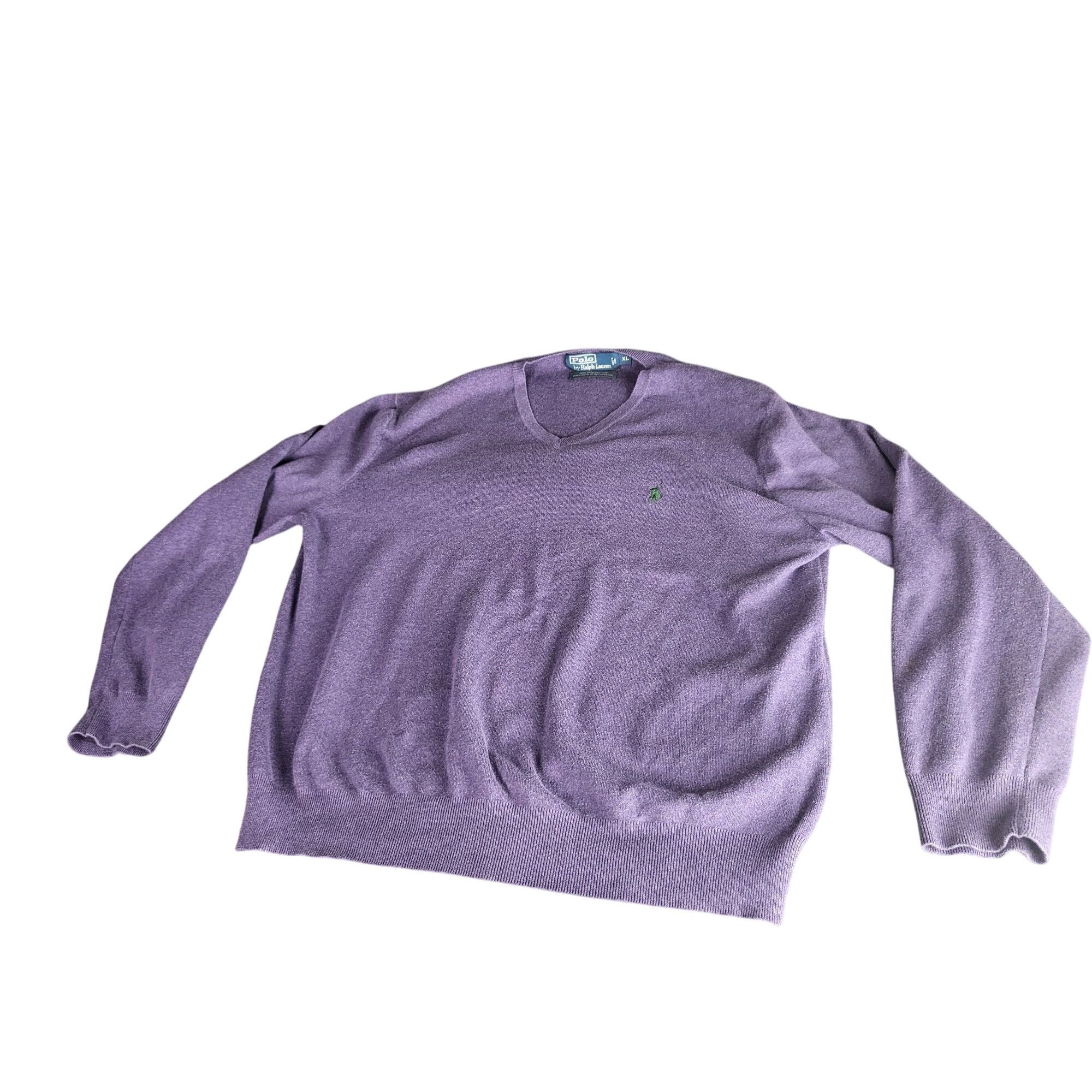 Polo Ralph Lauren Polo Ralph Lauren Pima Cotton Sweater Men Sz XL V Neck Purpl Size US XL / EU 56 / 4 - 1 Thumbnail