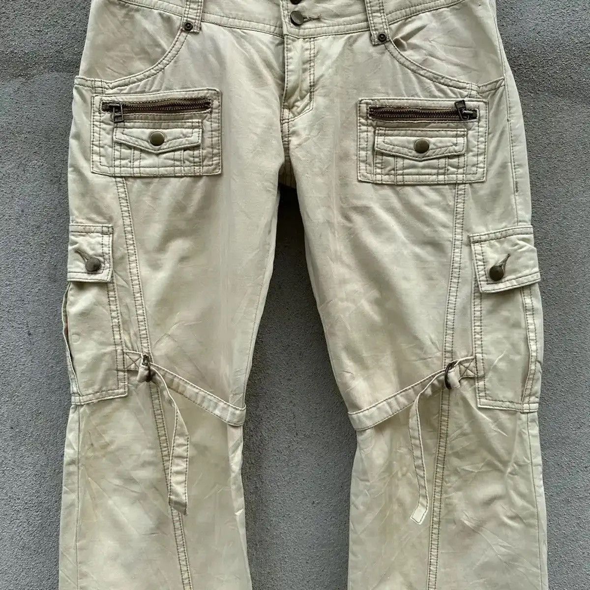 If Six Was Nine ‼️ FLARE BOOTCUT🔥AVIREX PARACHUTTE BONDAGE PUNK CARGO PANTS Size US 29 - 2 Thumbnail