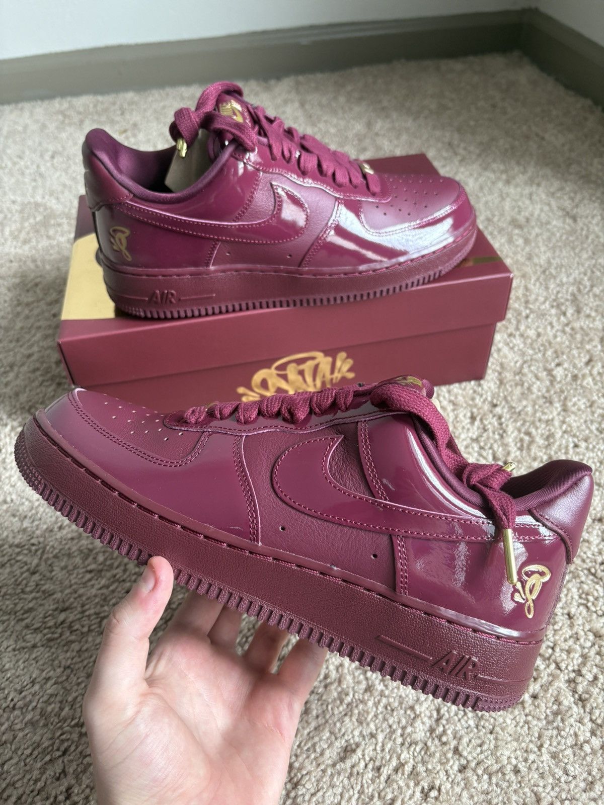 Syna World Nike Syna Central Cee EU exclusive Air Force 1 Burgundy 8us Size US 8 / EU 41 - 1 Thumbnail