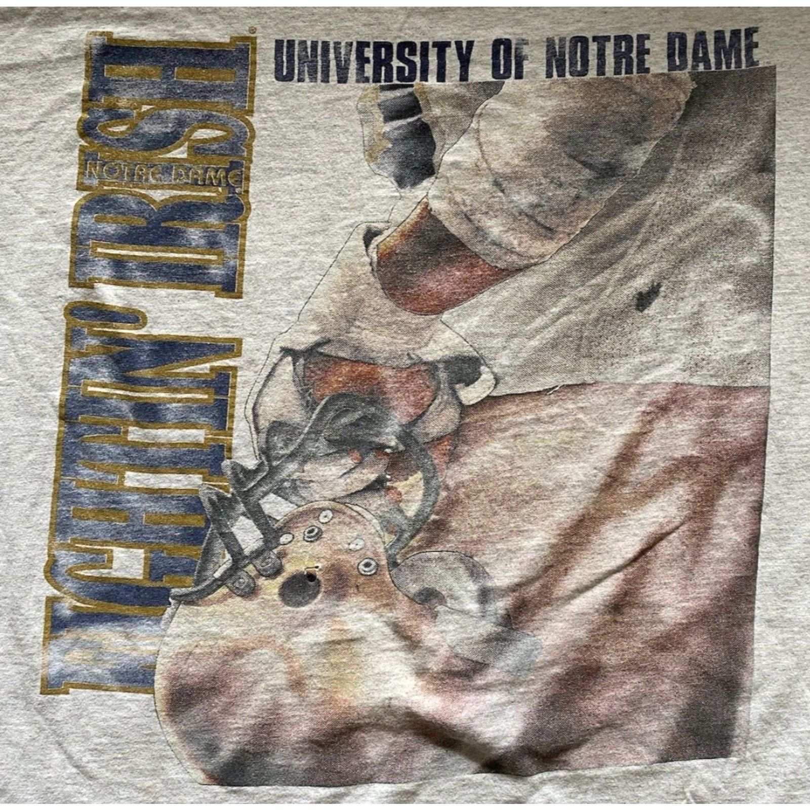 Nutmeg VINTAGE Nutmeg Mills T Shirt 2XL Men’s Norte Dame Fightin Irish Made In USA Gray Short Sleeve Mens USA 90s College Classic Sports Size US XXL / EU 58 / 5 - 6 Thumbnail