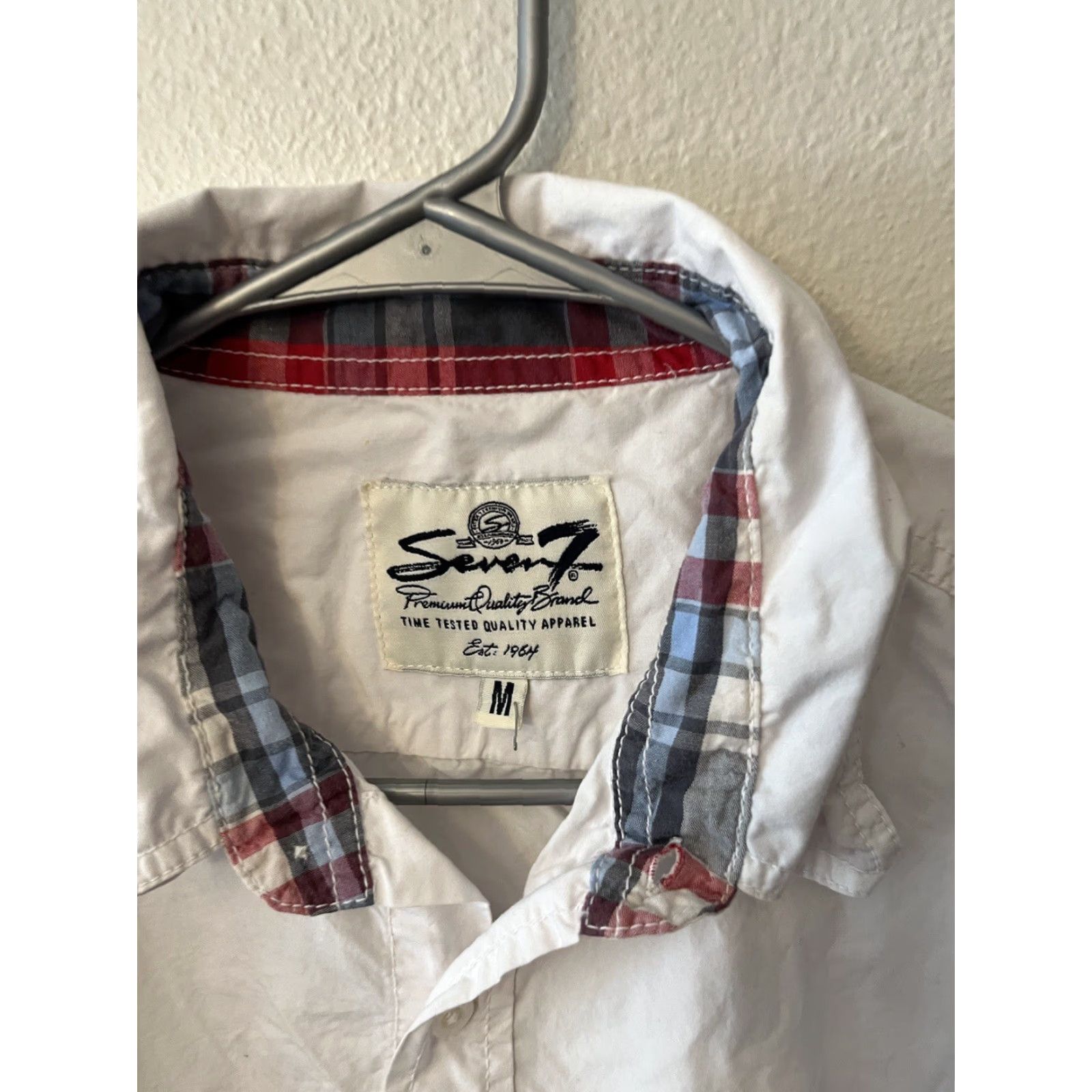 Vintage **Seven7 Button-Up Shirt Adult Mens Medium White Cotton Short Sleeve** User: **Seven7 Button-Up Adult Mens Medium White Cotton Short Sleeve** Size US M / EU 48-50 / 2 - 2 Thumbnail