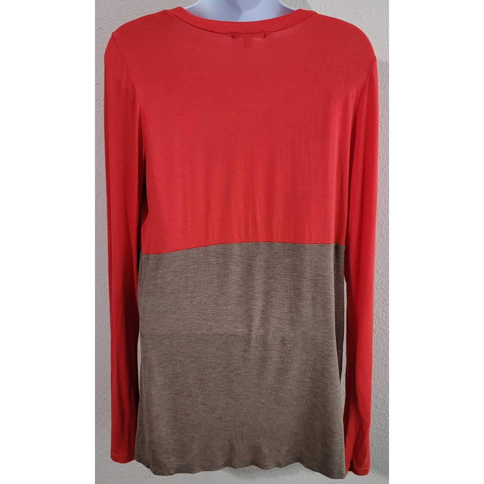 Other Bordeaux Anthropologie Orange Colorblock Long Sleeve Top S Size S / US 4 / IT 40 - 2 Thumbnail