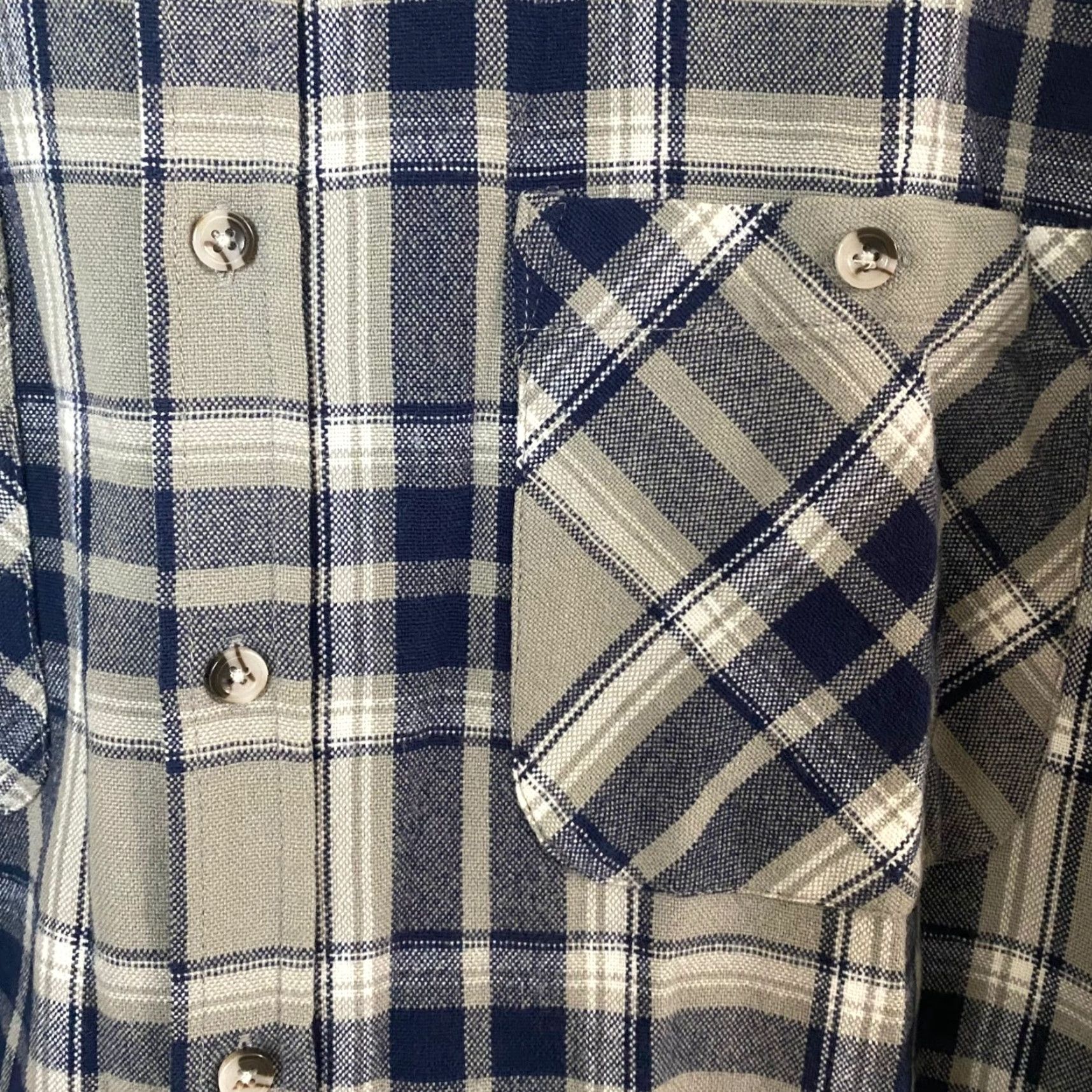 Blair VINTAGE John Blair Button Up Flannel Shirt Long Sleeve Plaid Blues Gray Mens XL Size US XL / EU 56 / 4 - 7 Thumbnail