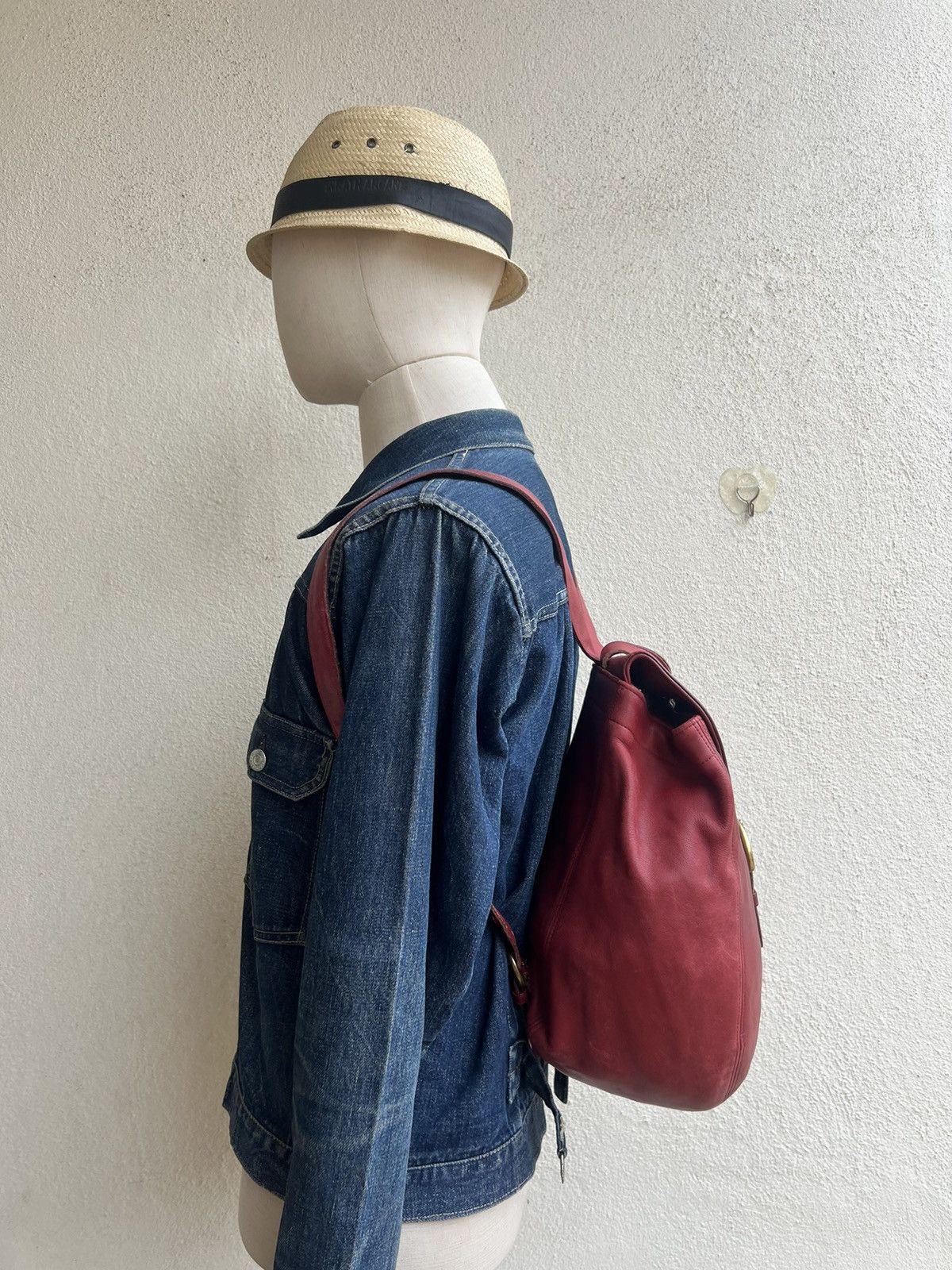 Coach Vintage 90s Coach Faded Patina Leather Backpack Bag Size ONE SIZE - 2 Thumbnail
